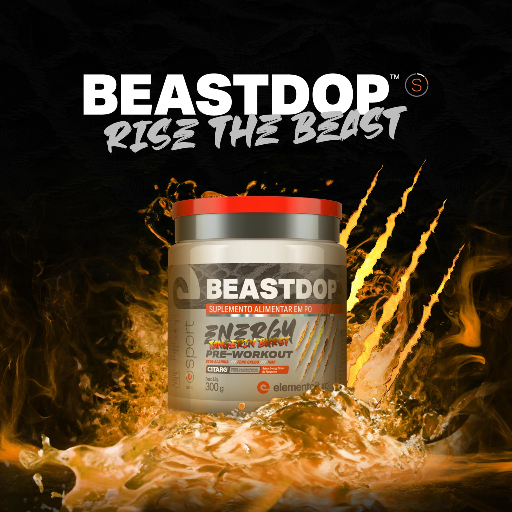Pré-Treino BEASTDOP Tangerina 300g