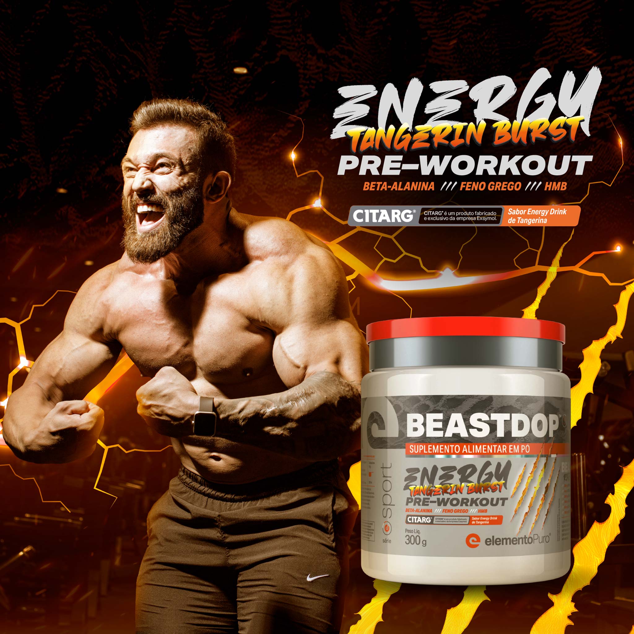 Pré-Treino BEASTDOP Tangerina 300g