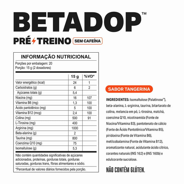 Pré-Treino BETADOP Tangerina 300g