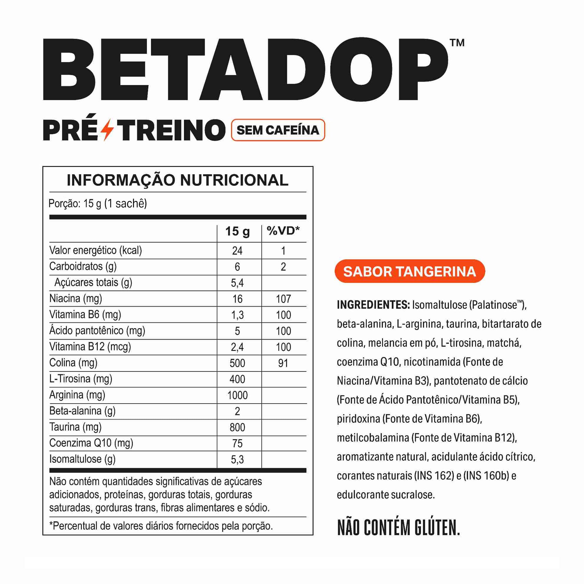 KIT Degusta - Pré-Treino BETADOP Sachê 12x15g