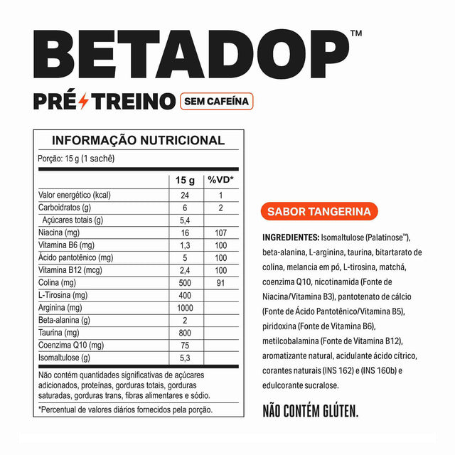 Pré-Treino BETADOP Tangerina Sachê 15g