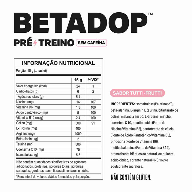 Pré-Treino BETADOP Tutti-Frutti Sachê 15g