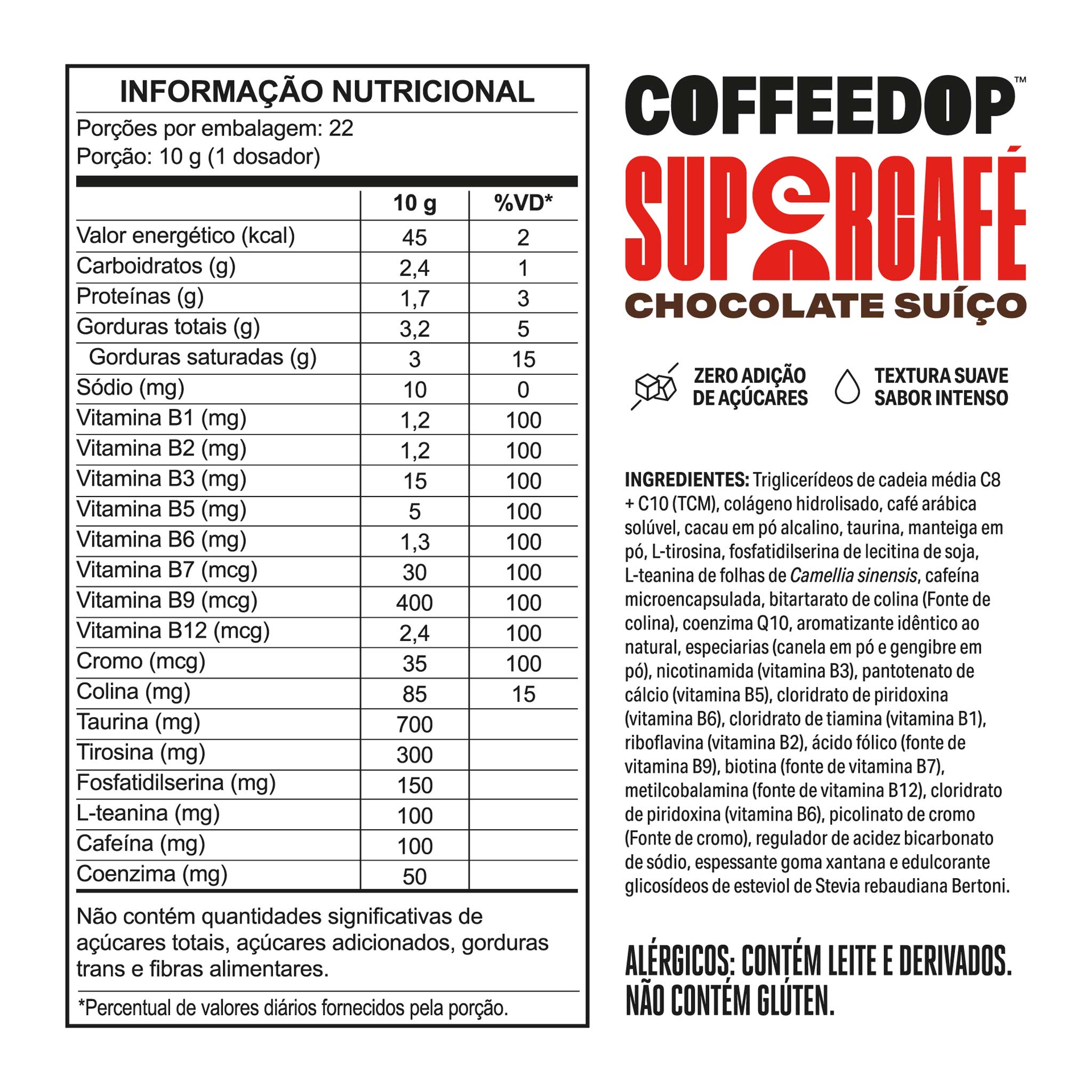 COFFEEDOP Supercafé Chocolate Suíço 220g