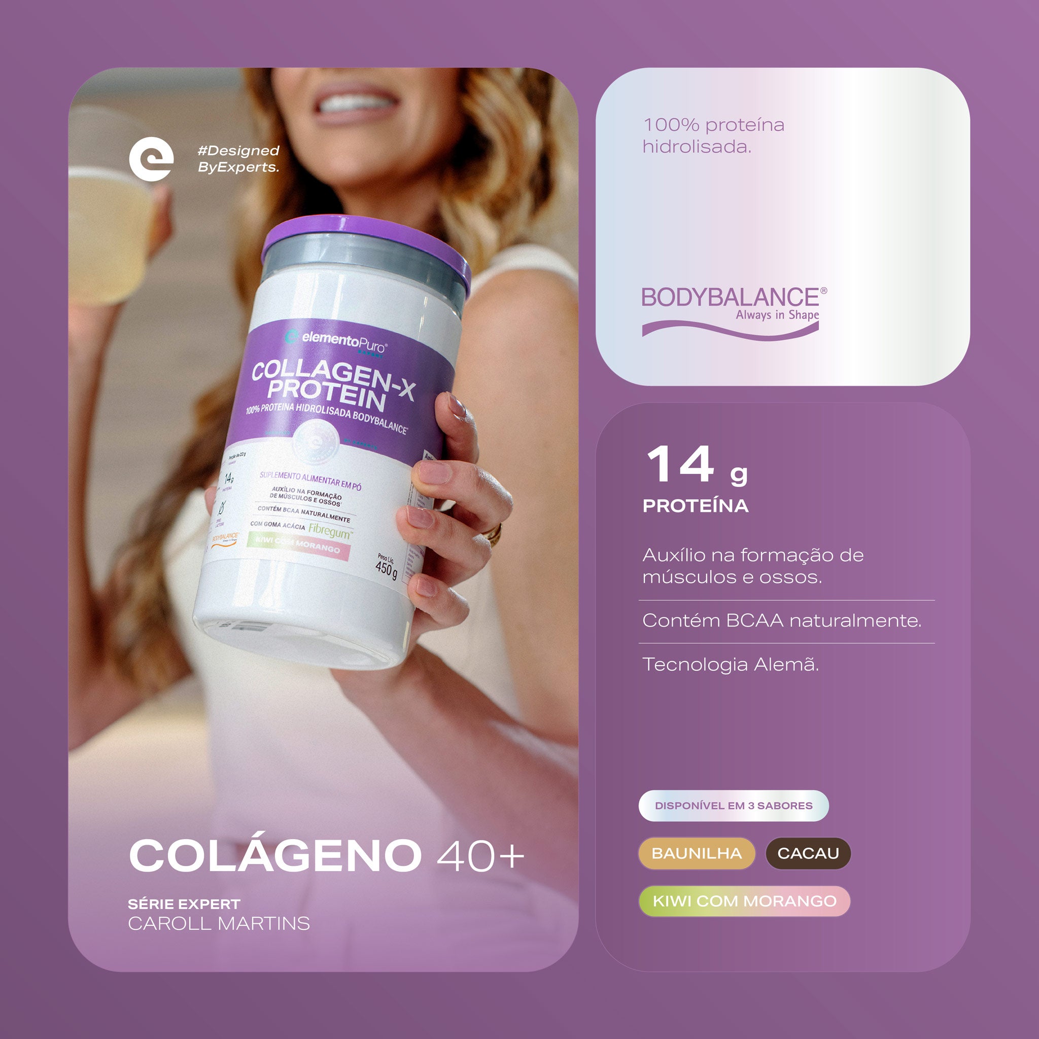 COLLAGEN-X PROTEIN BODYBALANCE® Kiwi com Morango 450g