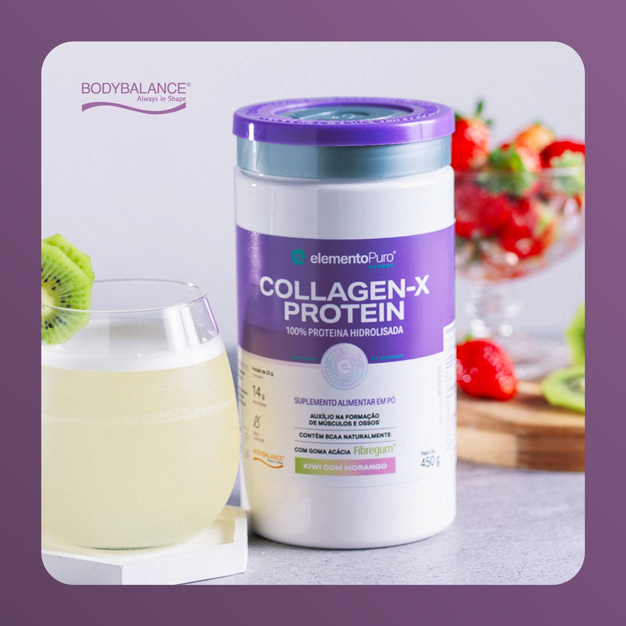 COLLAGEN-X PROTEIN BODYBALANCE® Kiwi com Morango 450g