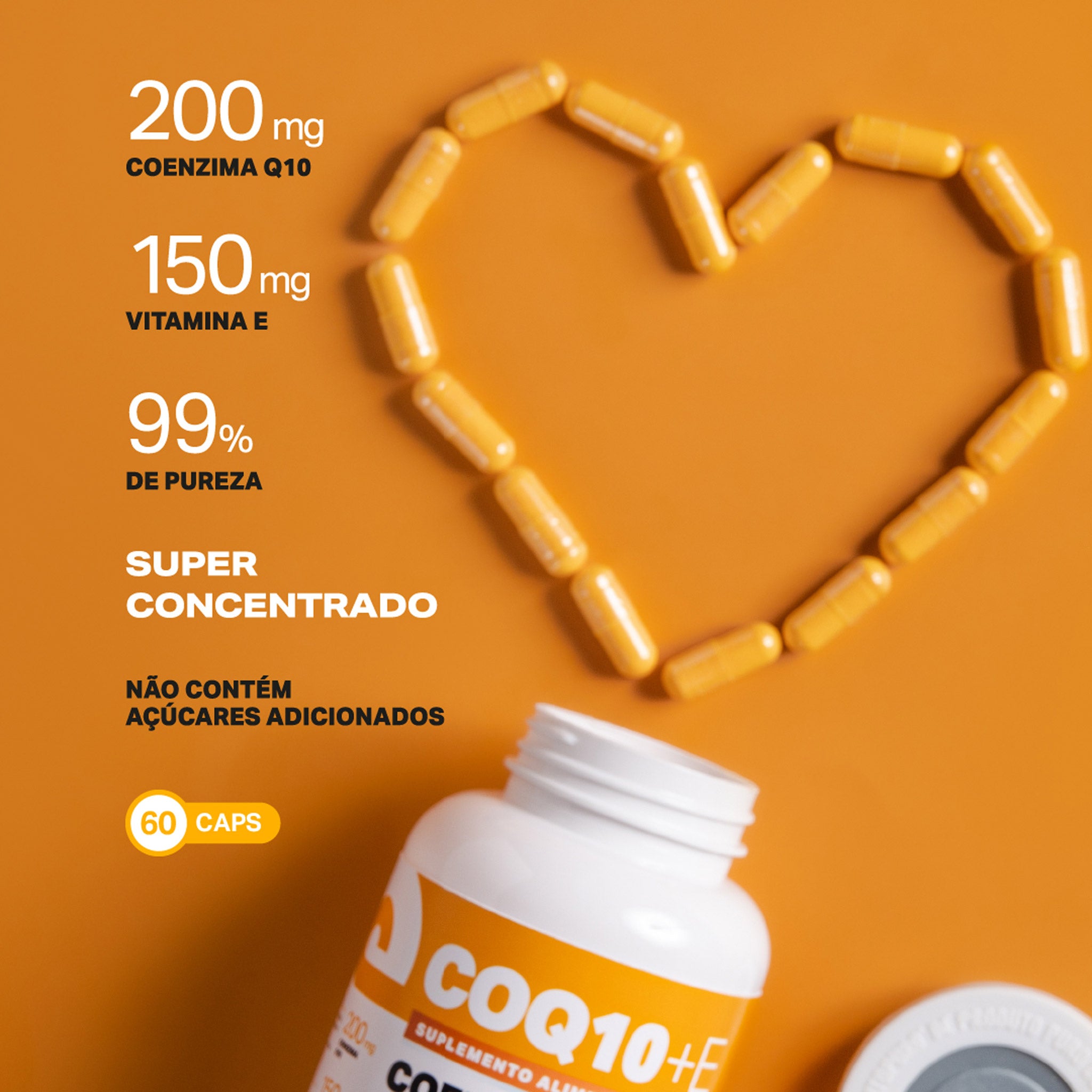 CoQ10 Coenzima Q10 + Vitamina E 60 Cápsulas
