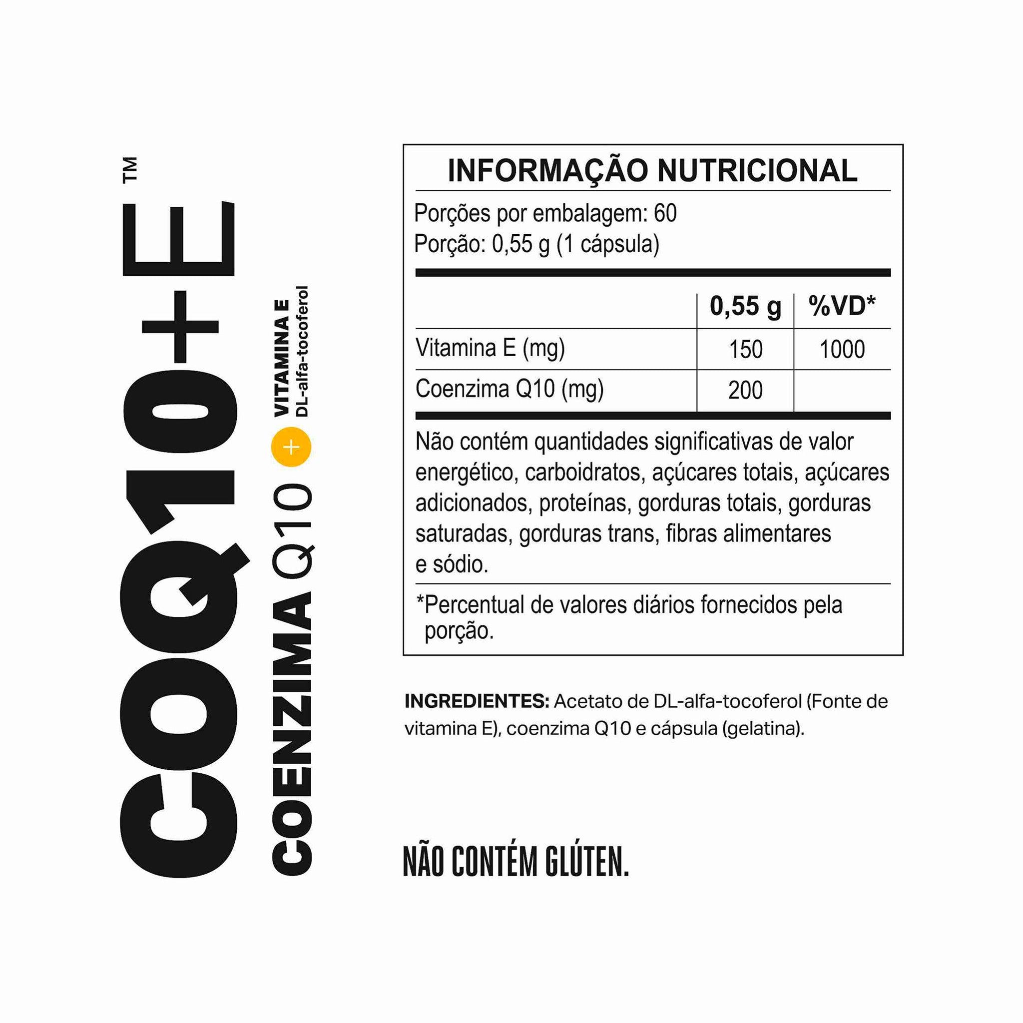 CoQ10 Coenzima Q10 + Vitamina E 60 Cápsulas