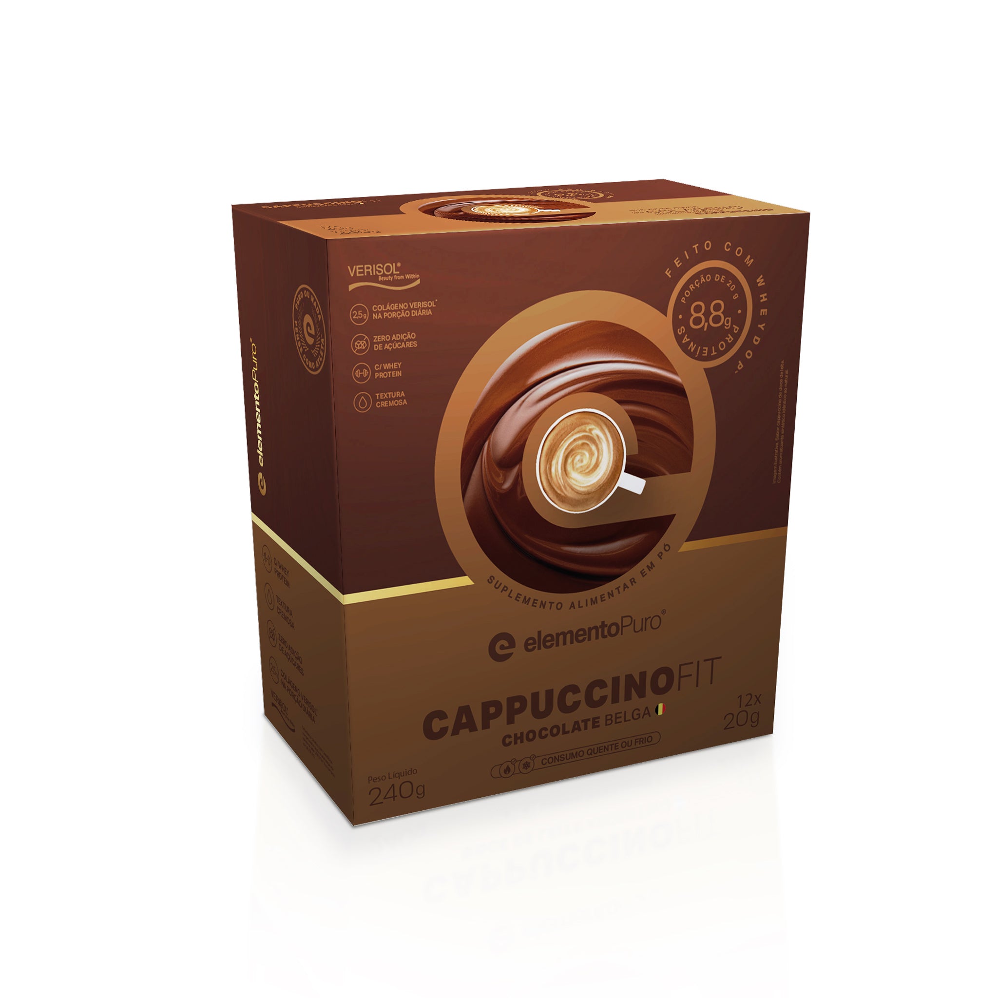 CAPPUCCINOFIT Chocolate Belga Display 240g - 12x20g