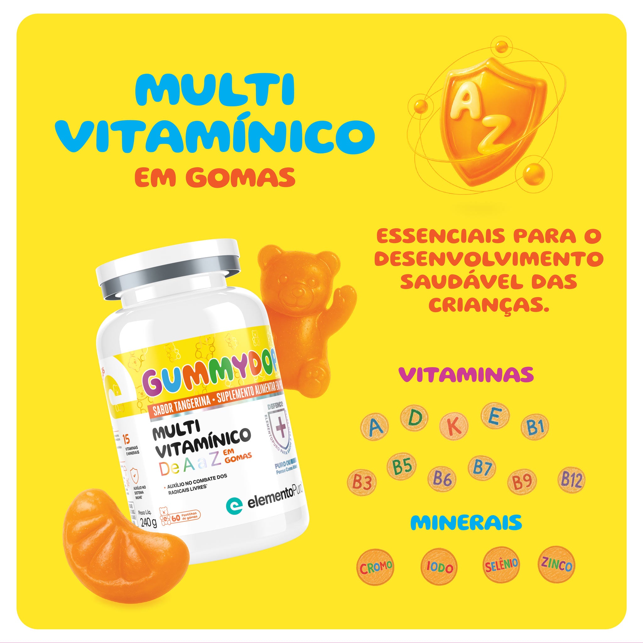 GUMMYDOP KIDS Multivitamínico A-Z Sabor Tangerina 60 Gomas