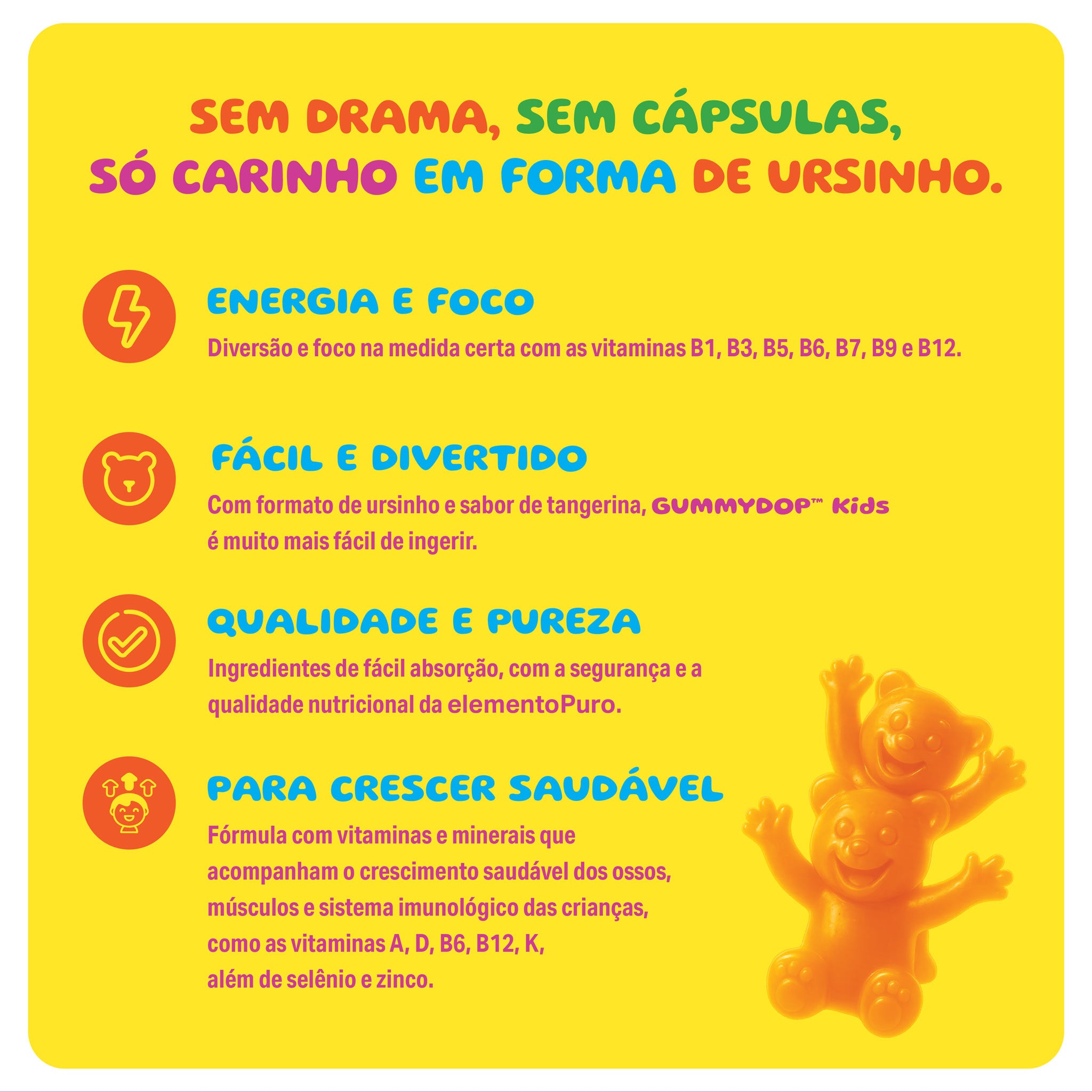 GUMMYDOP KIDS Multivitamínico A-Z Sabor Tangerina 60 Gomas