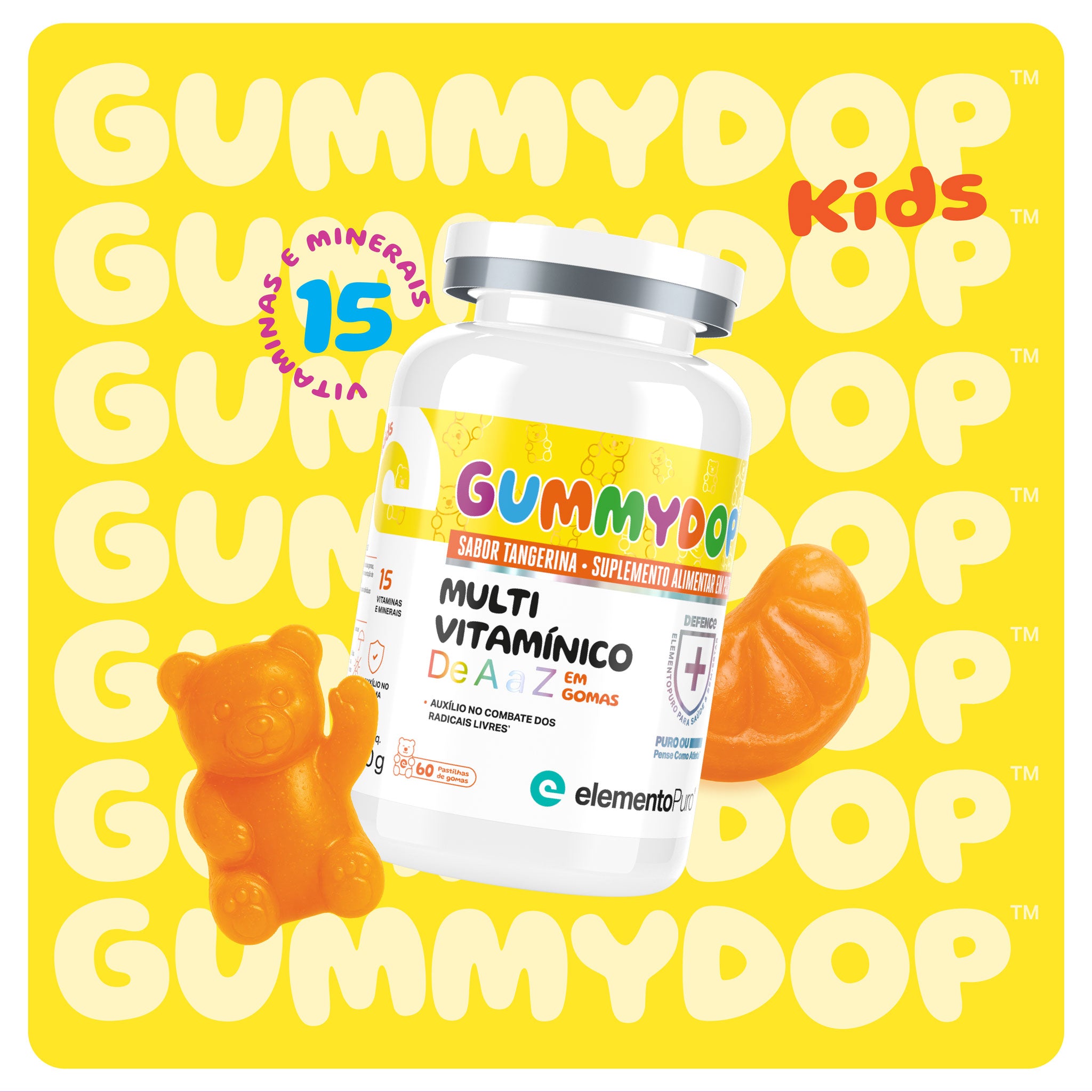 GUMMYDOP KIDS Multivitamínico A-Z Sabor Tangerina 60 Gomas
