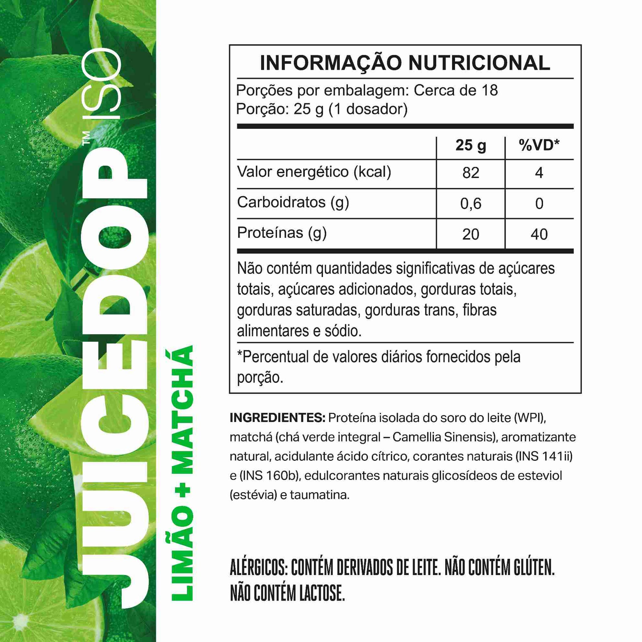 JUICEDOP Clear Whey Protein Limão com Matchá 450g