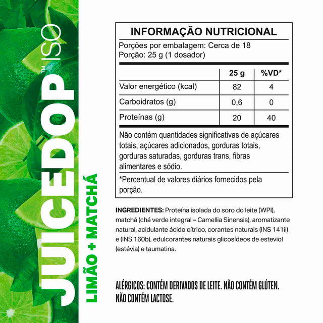 JUICEDOP Clear Whey Protein Limão com Matchá 450g