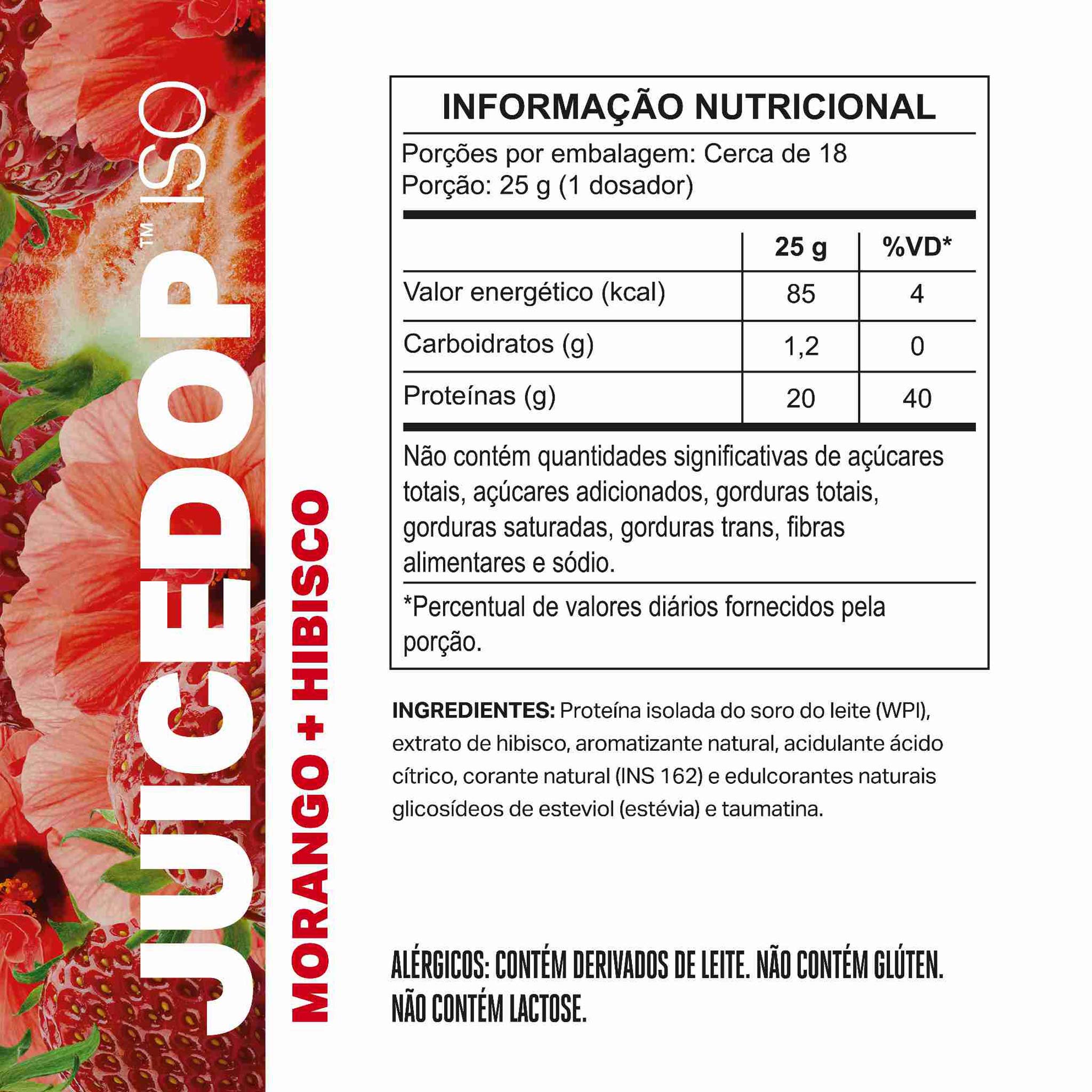 JUICEDOP Clear Whey Protein Morango com Hibisco 450g
