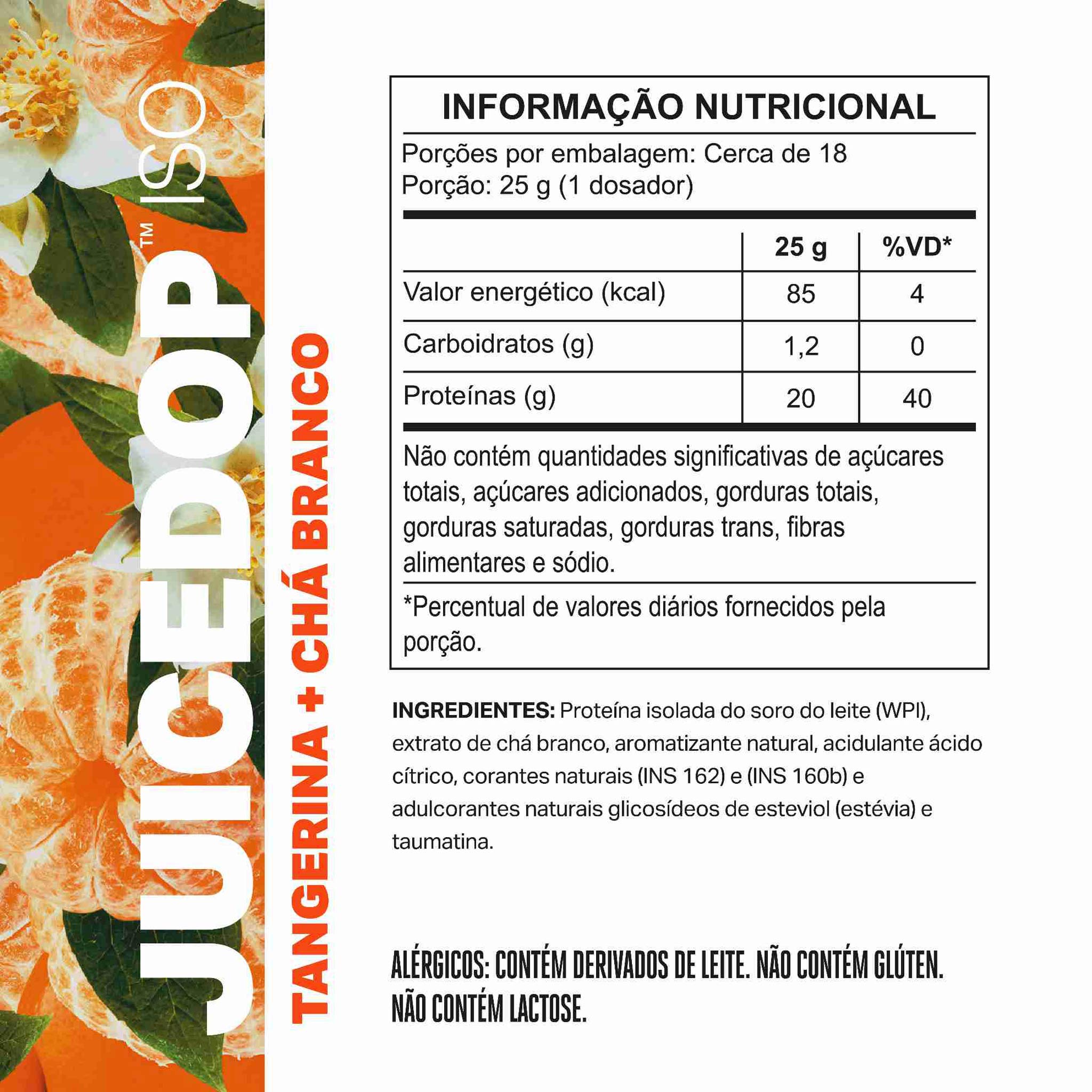 JUICEDOP Clear Whey Protein Tangerina com Chá Branco 450g