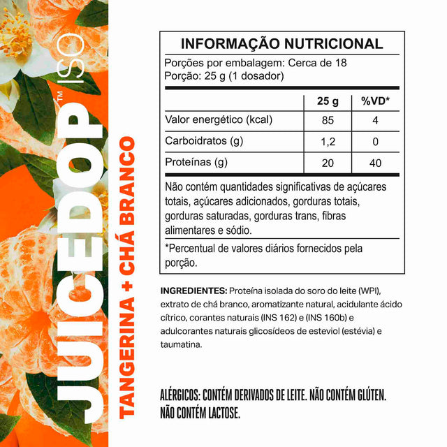 JUICEDOP Clear Whey Protein Tangerina com Chá Branco 450g