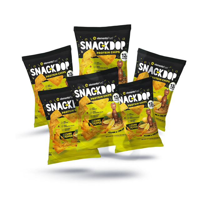 KIT Degusta SNACKDOP Protein Chips Lemon Pepper - 6 Und.