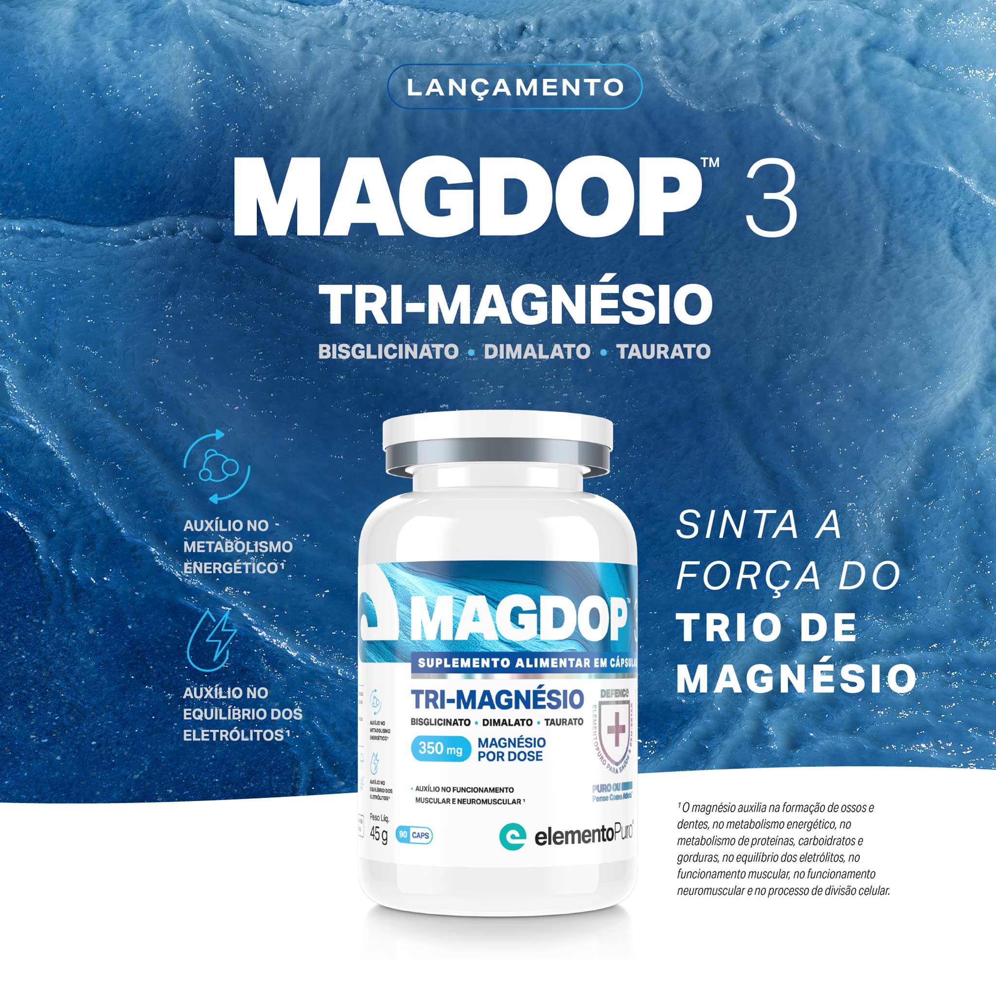 MAGDOP 3 Tri-Magnésio 90 Cápsulas