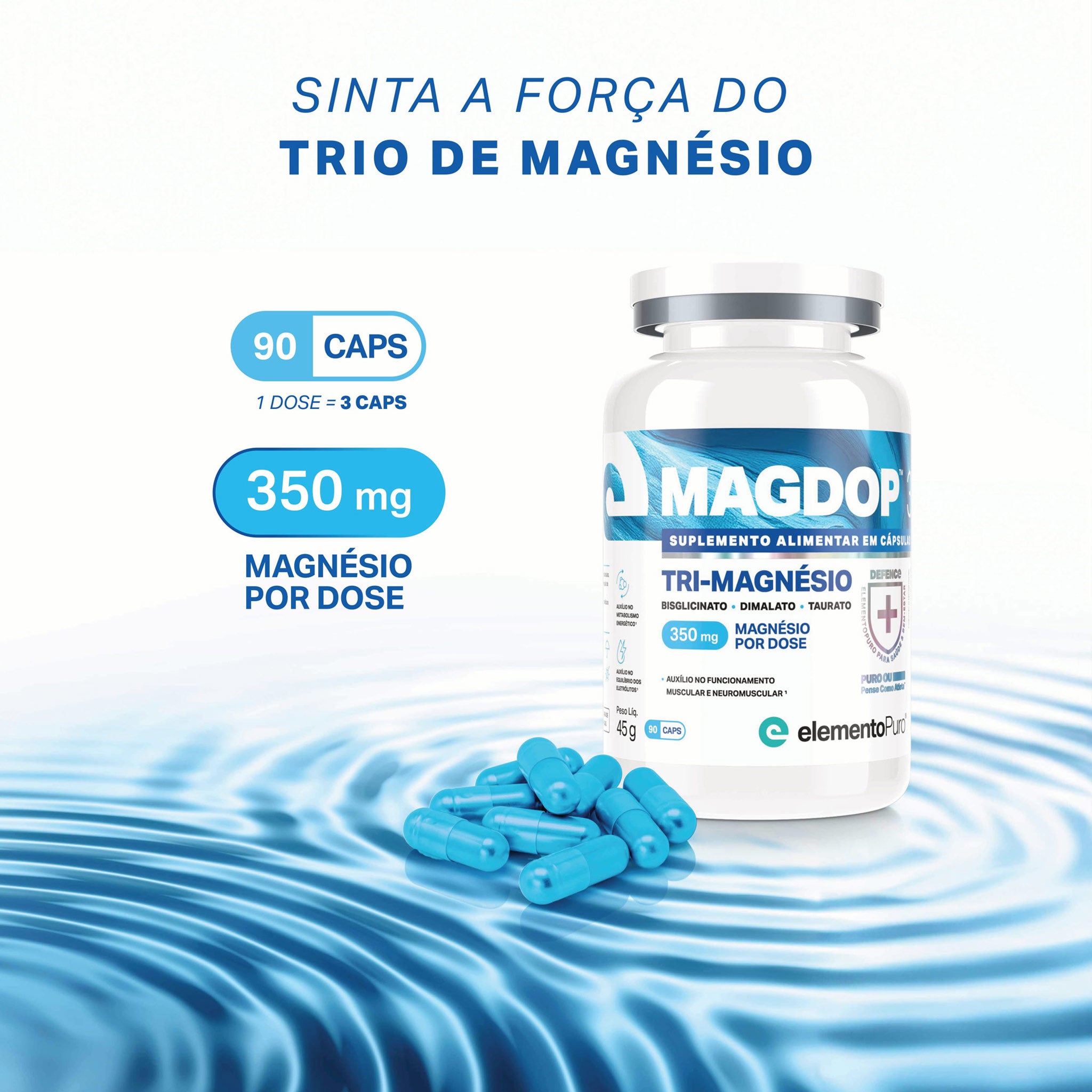 MAGDOP 3 Tri-Magnésio 90 Cápsulas