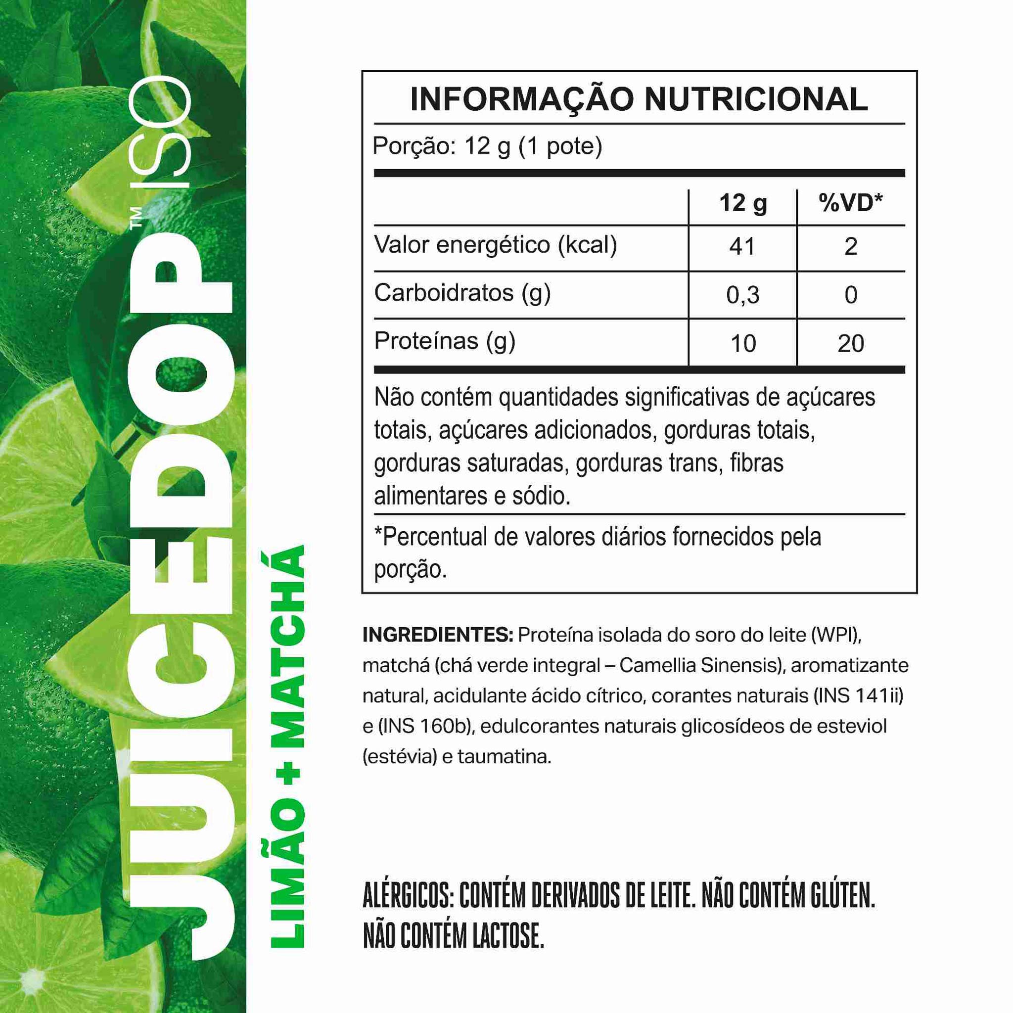 MONODOSE JUICEDOP Clear Whey Protein Limão com Matchá 12g
