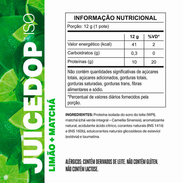 MONODOSE JUICEDOP Clear Whey Protein Limão com Matchá 12g