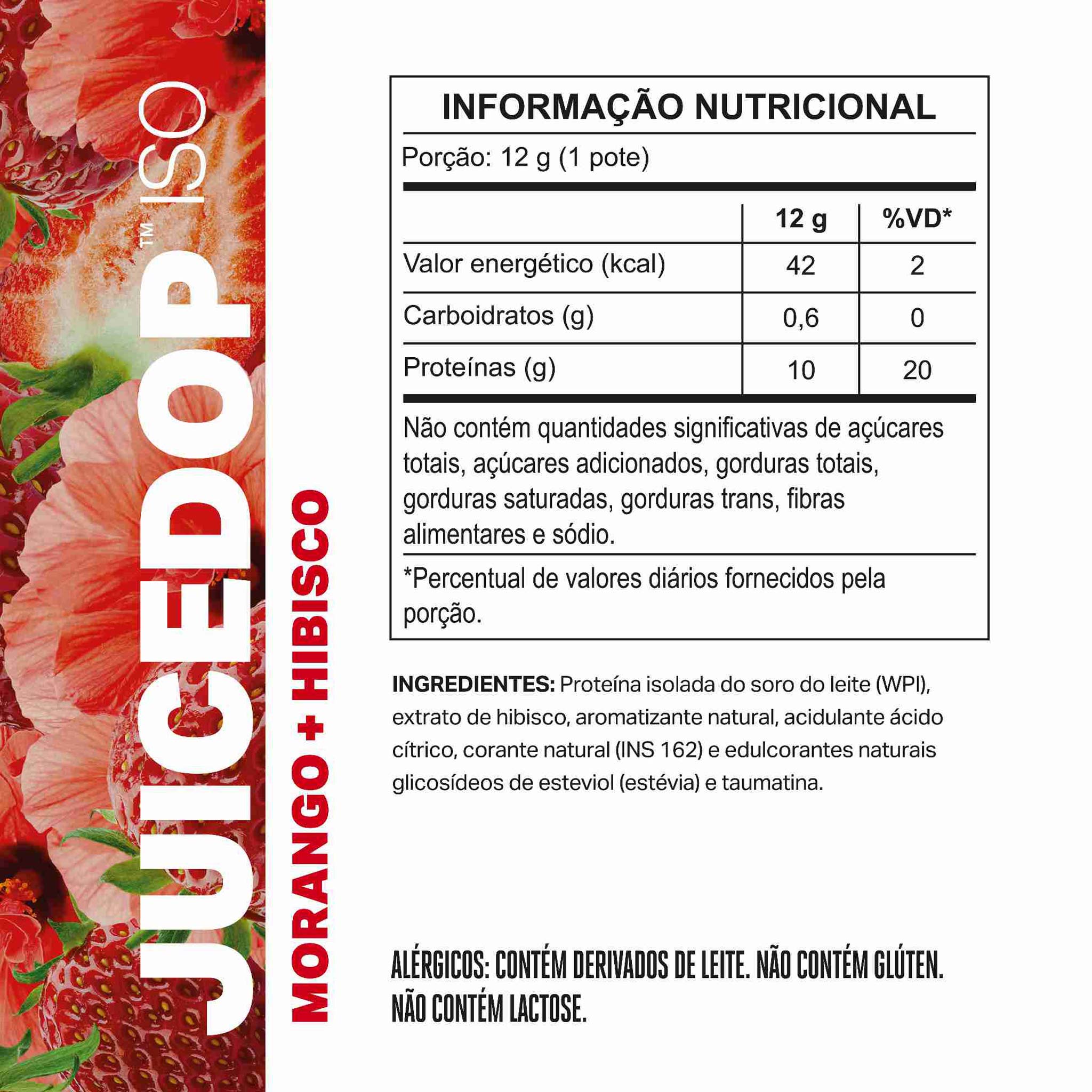 MONODOSE JUICEDOP Clear Whey Protein Morango com Hibisco 12g