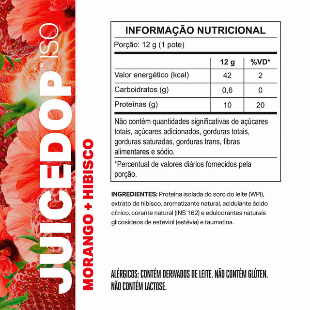 MONODOSE JUICEDOP Clear Whey Protein Morango com Hibisco 12g