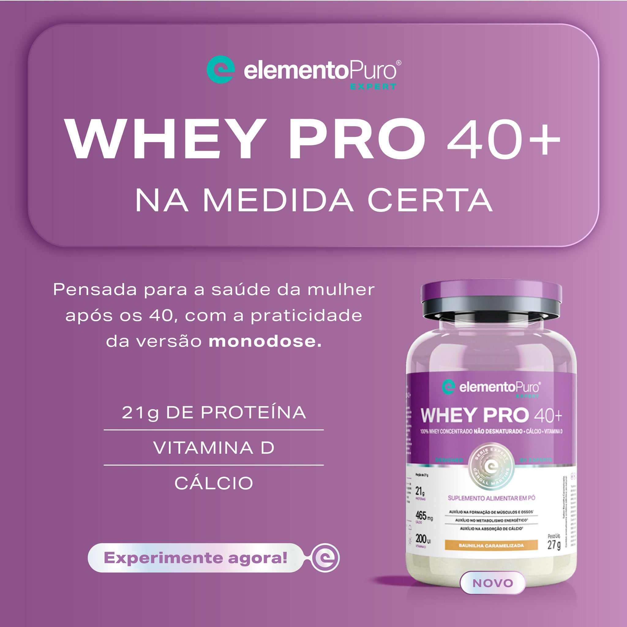 MONODOSE WHEY PRO 40+ Baunilha Caramelizada 27g