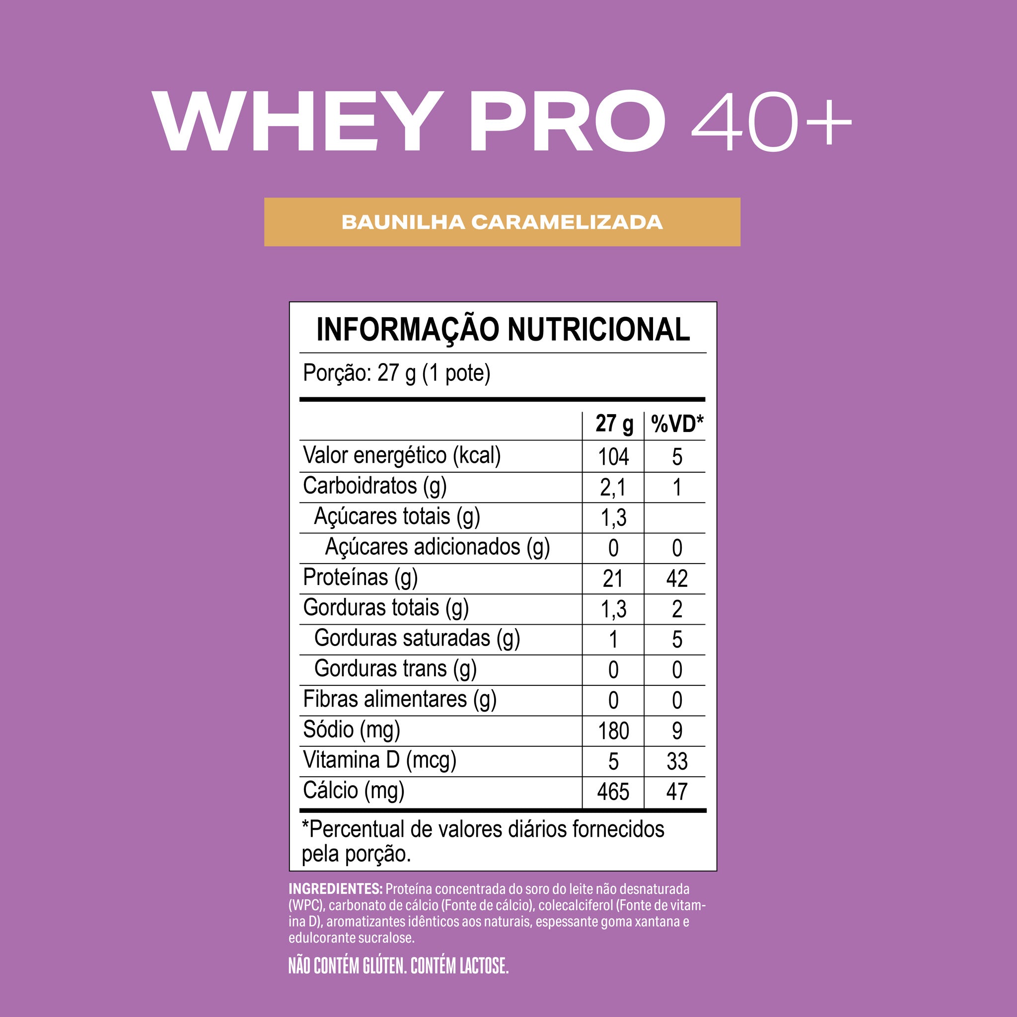 MONODOSE WHEY PRO 40+ Baunilha Caramelizada 27g