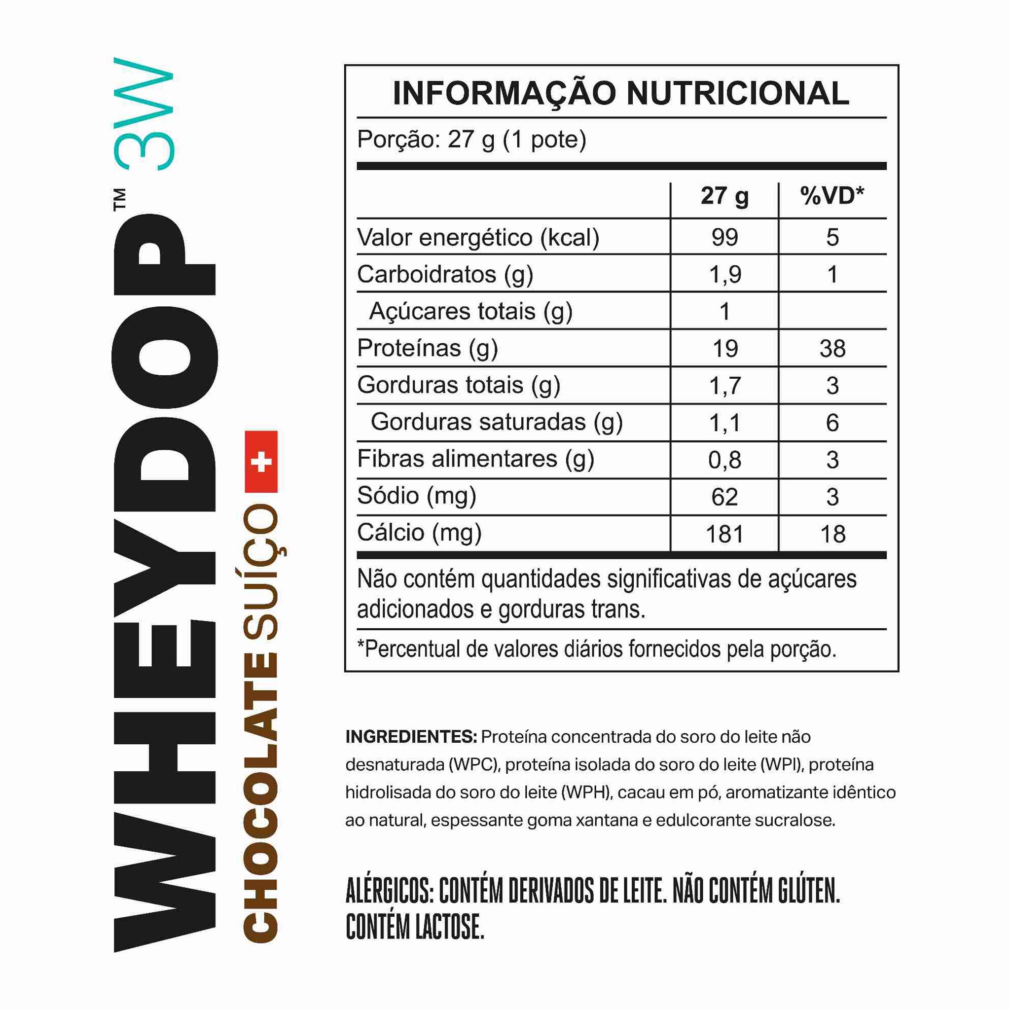 MONODOSE WHEYDOP 3W Chocolate Suíço 27g