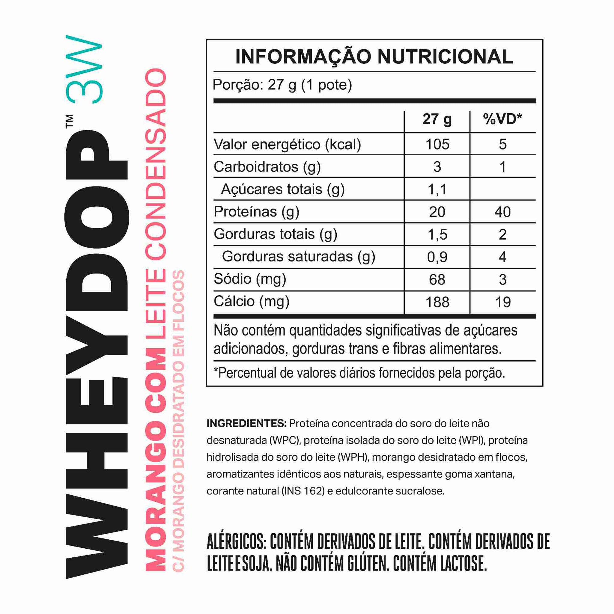 MONODOSE WHEYDOP 3W Morango com Leite Condensado 27g
