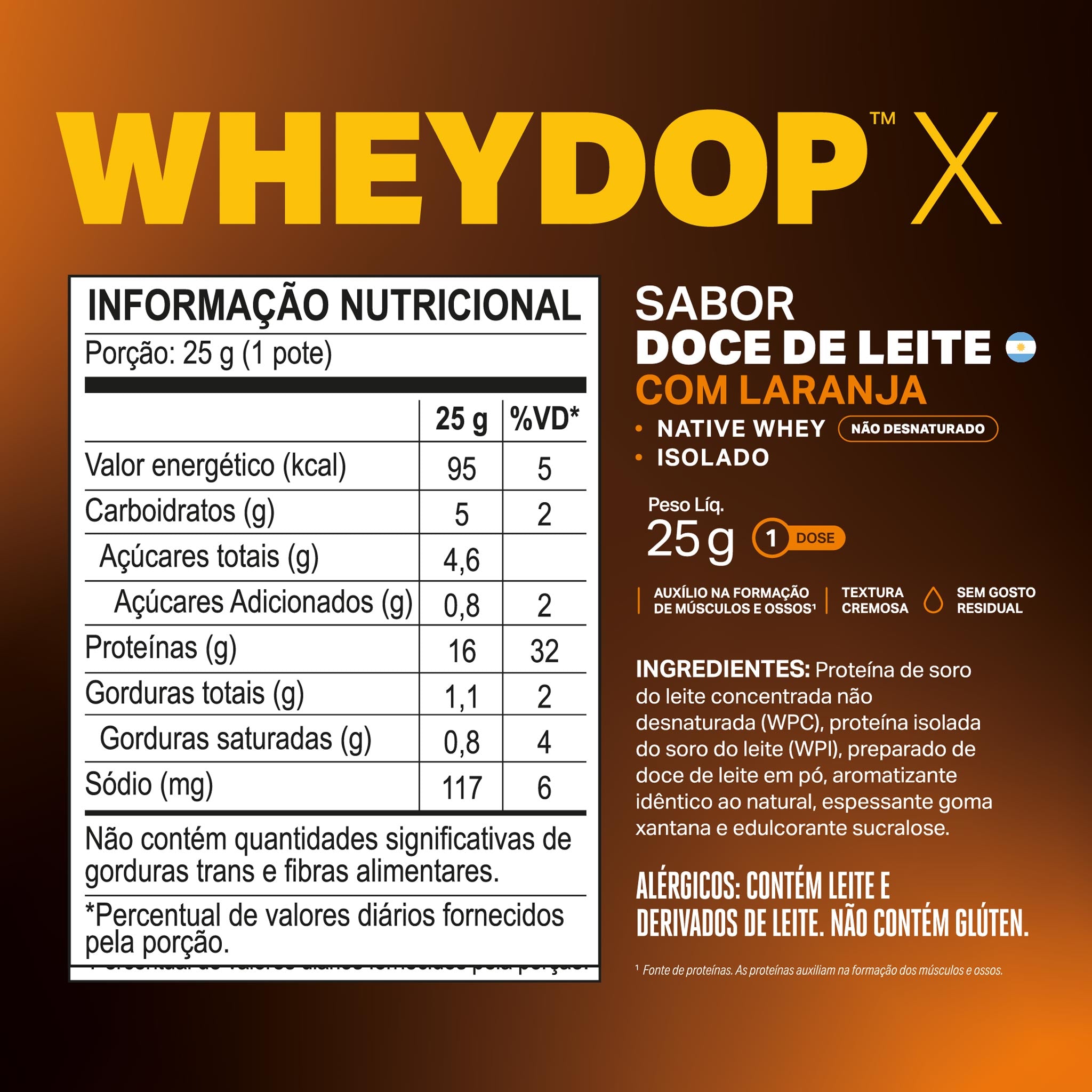 MONODOSE WHEYDOP X Doce de Leite com Laranja 25g