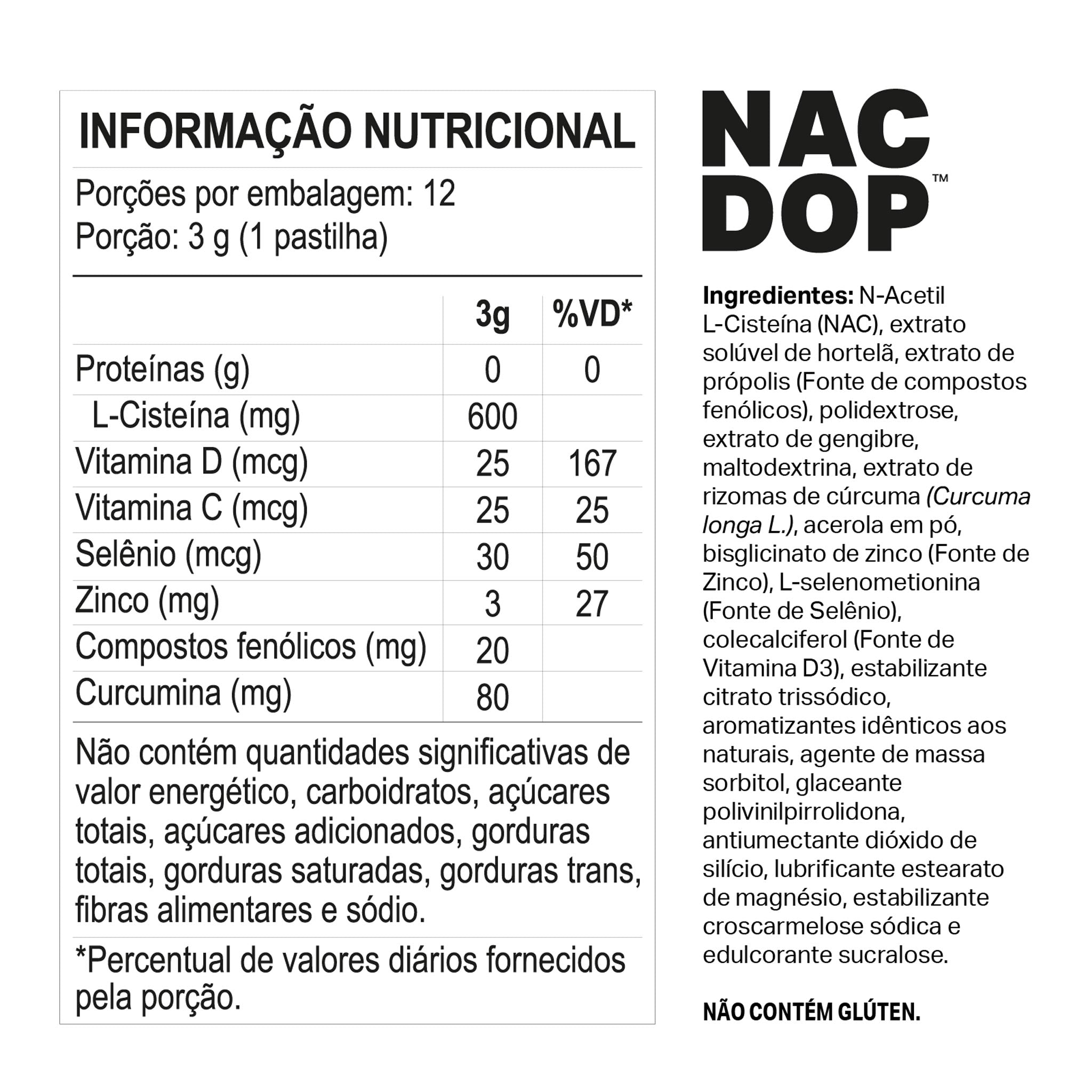 NACDOP Antioxidante 12 Pastilhas