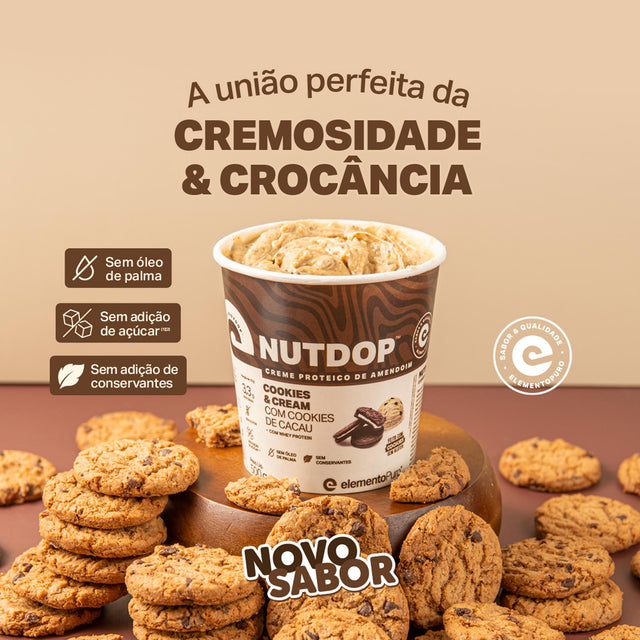NUTDOP Creme Proteico de Amendoim - Cookies & Cream 500g