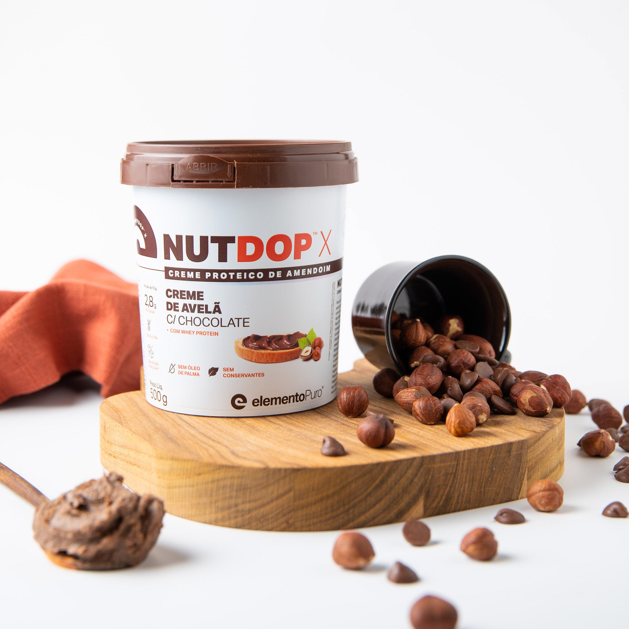 NUTDOP Creme Proteico de Amendoim - Creme de Avelã com Chocolate 500g