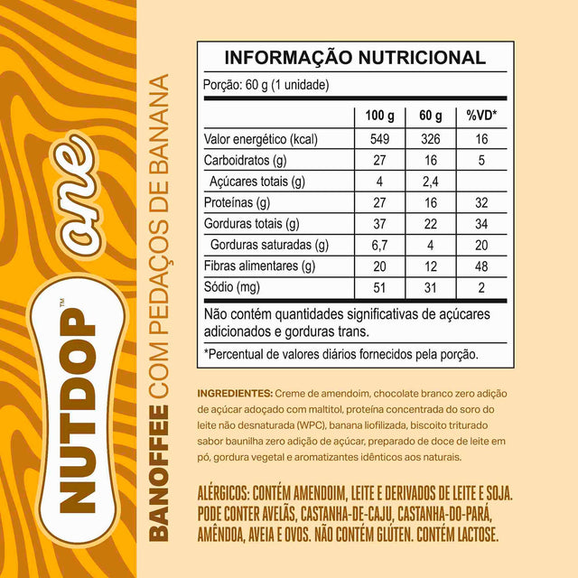 NUTDOP ONE Creme Proteico de Amendoim - Banoffee 60g