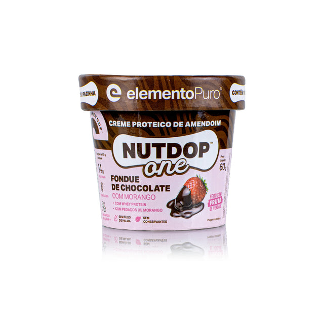 NUTDOP ONE Creme Proteico de Amendoim - Fondue de Chocolate com Morango 60g