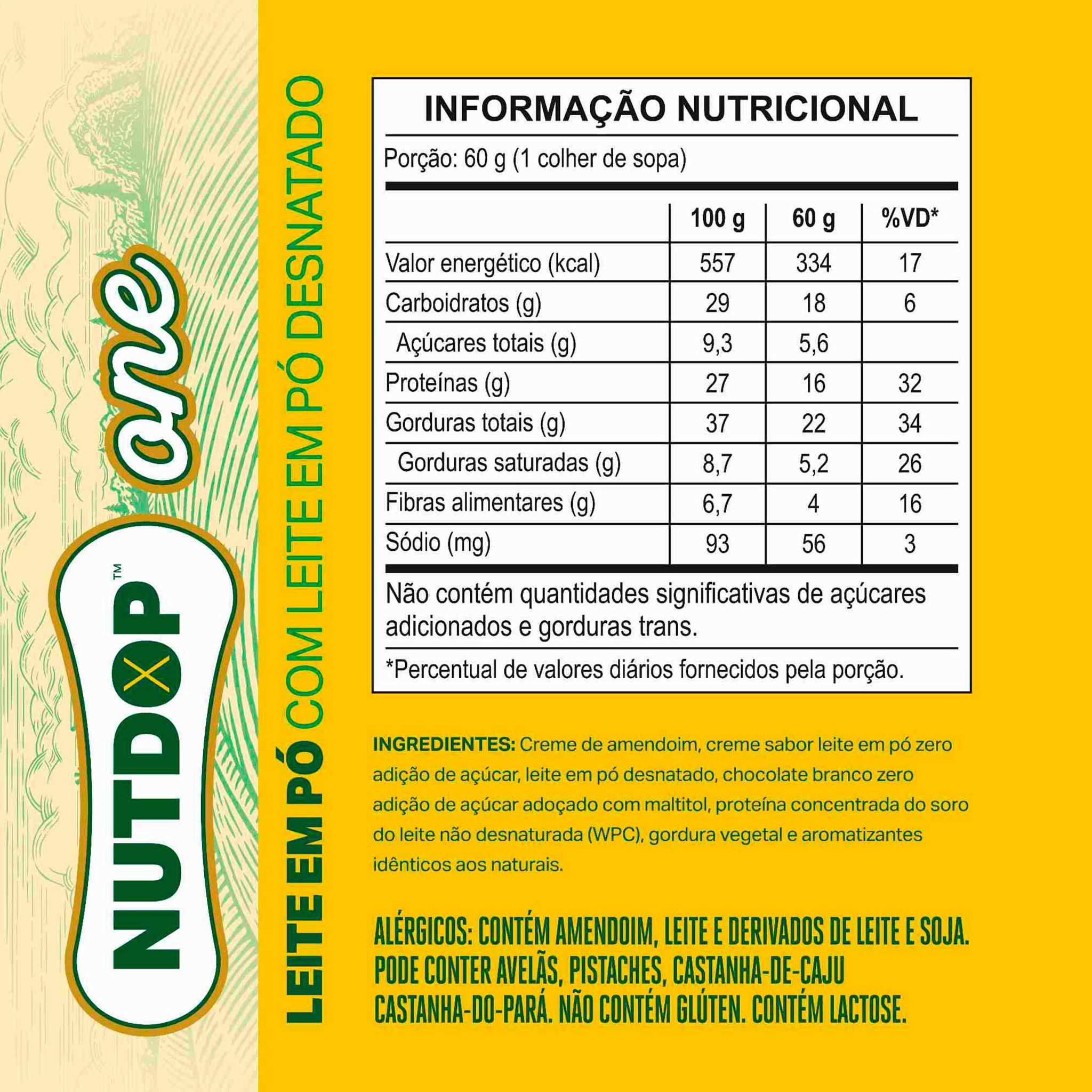 NUTDOP ONE Creme Proteico de Amendoim - Leite em pó 60g