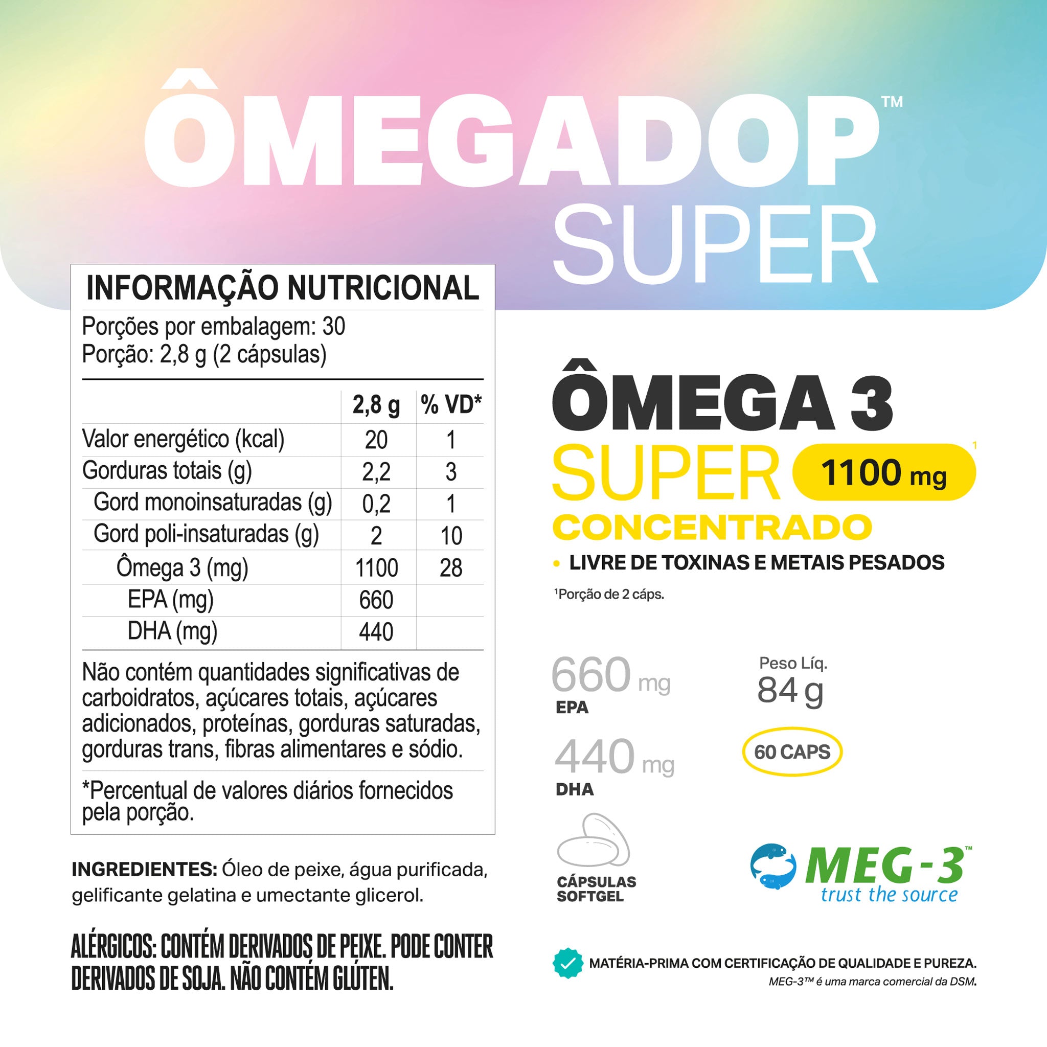 ÔMEGADOP Ômega 3 Super Concentrado 60 Cápsulas