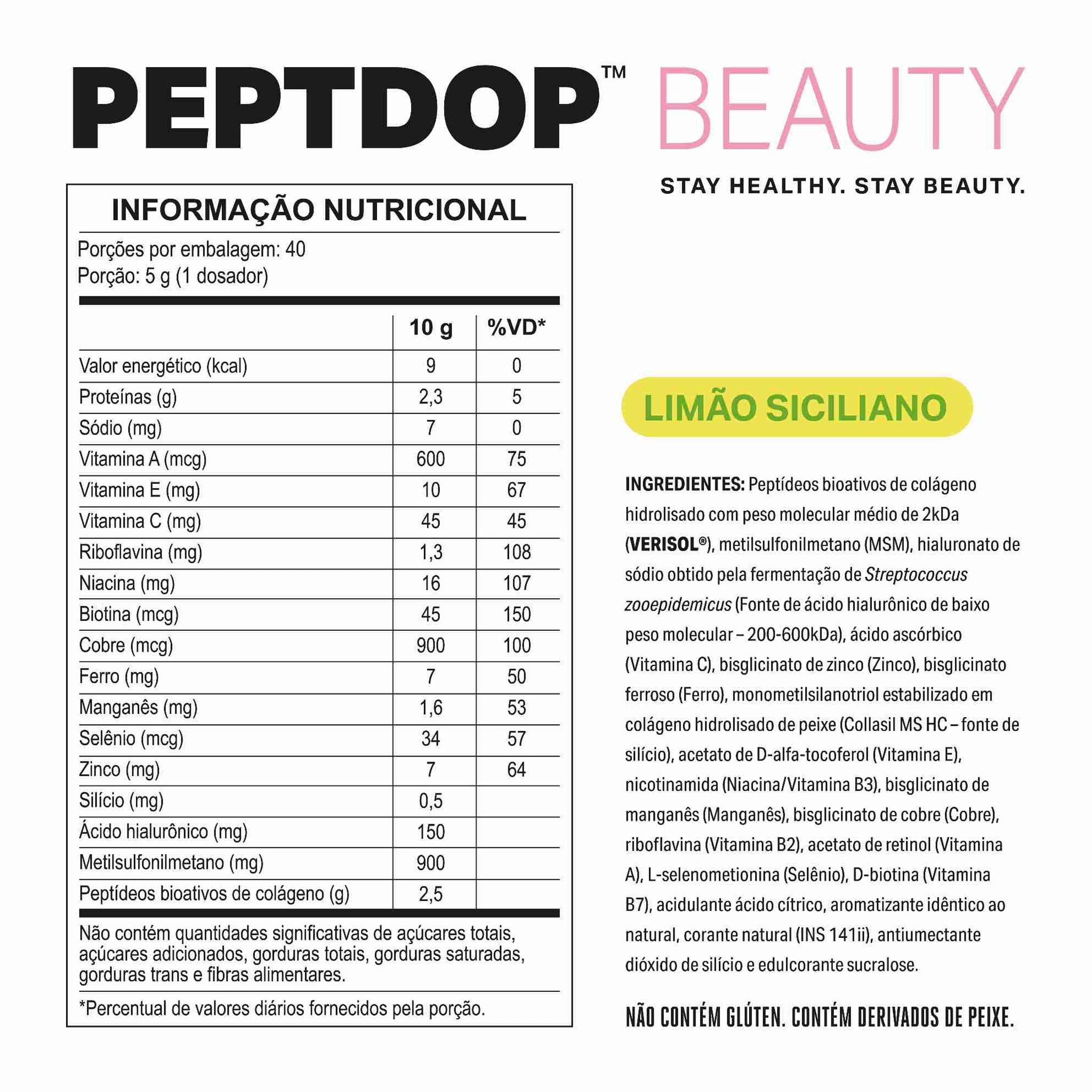 PEPTDOP BEAUTY Colágeno Verisol® Limão Siciliano 200g