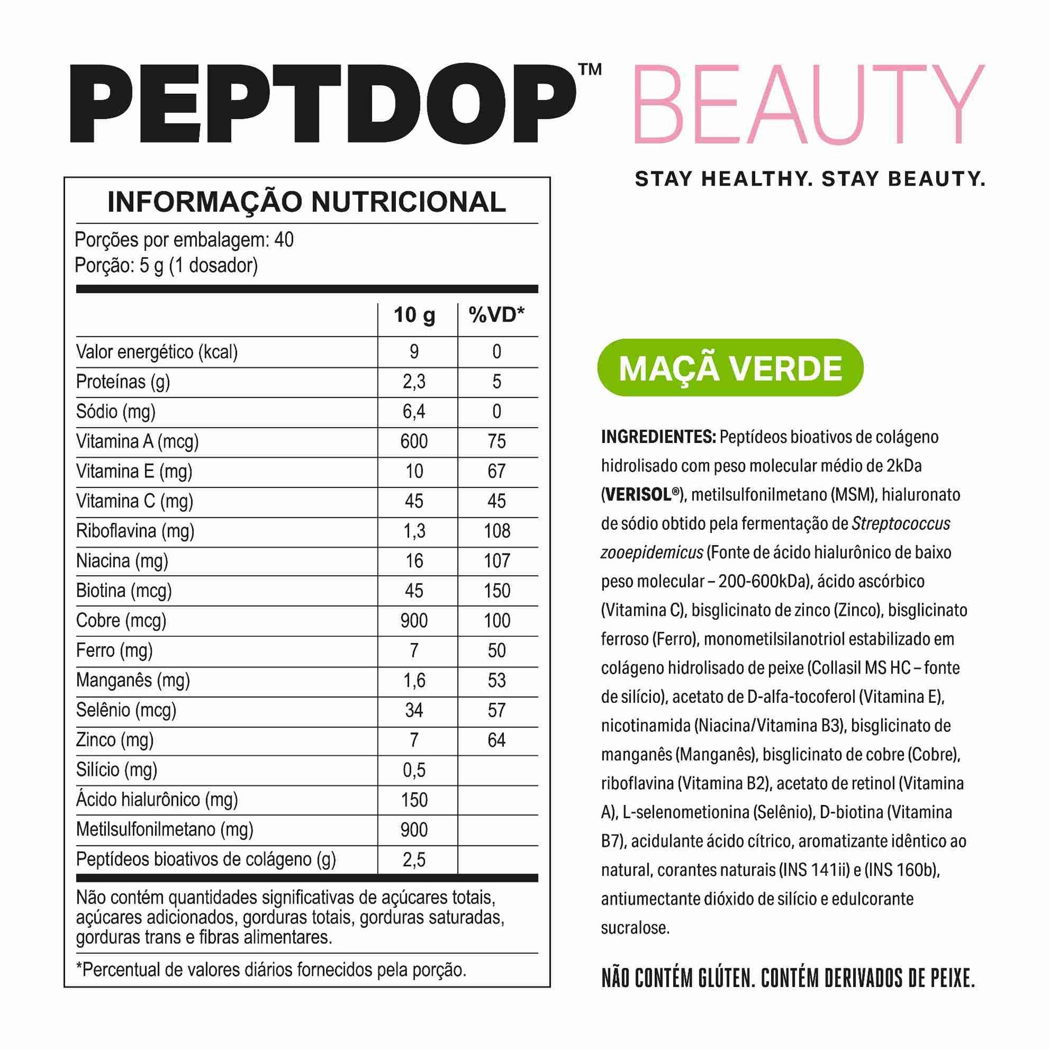 PEPTDOP BEAUTY Colágeno Verisol® Maçã Verde 200g