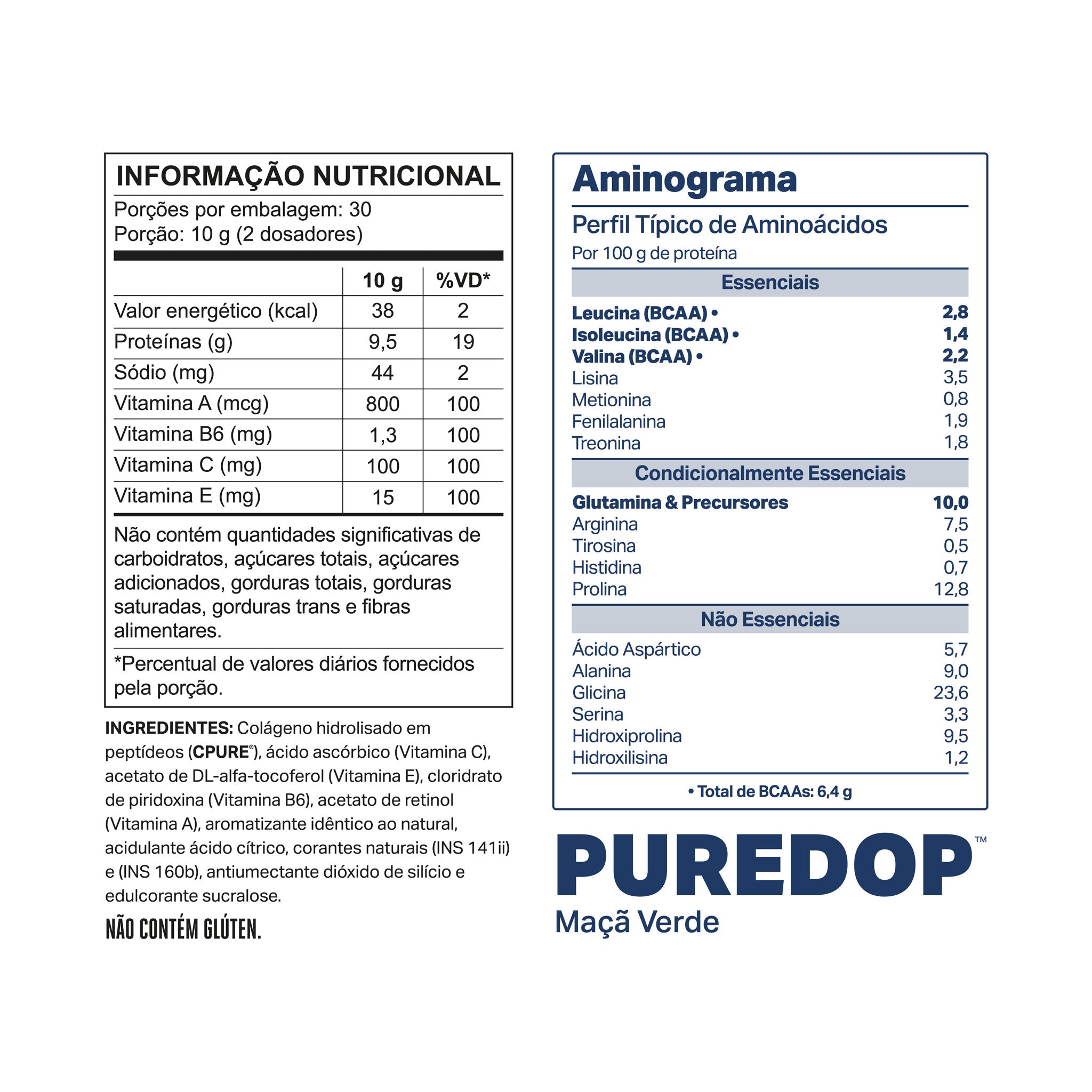 PUREDOP Colágeno Hidrolisado CPURE® Maçã Verde 300g