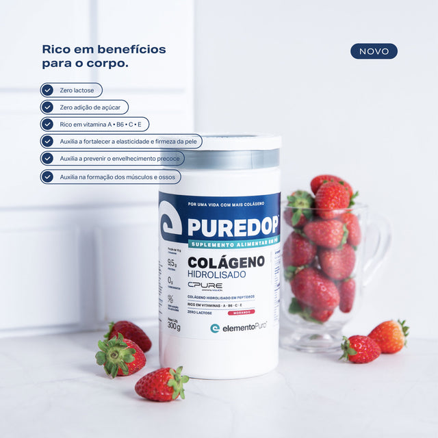 PUREDOP Colágeno Hidrolisado CPURE® Morango 300g