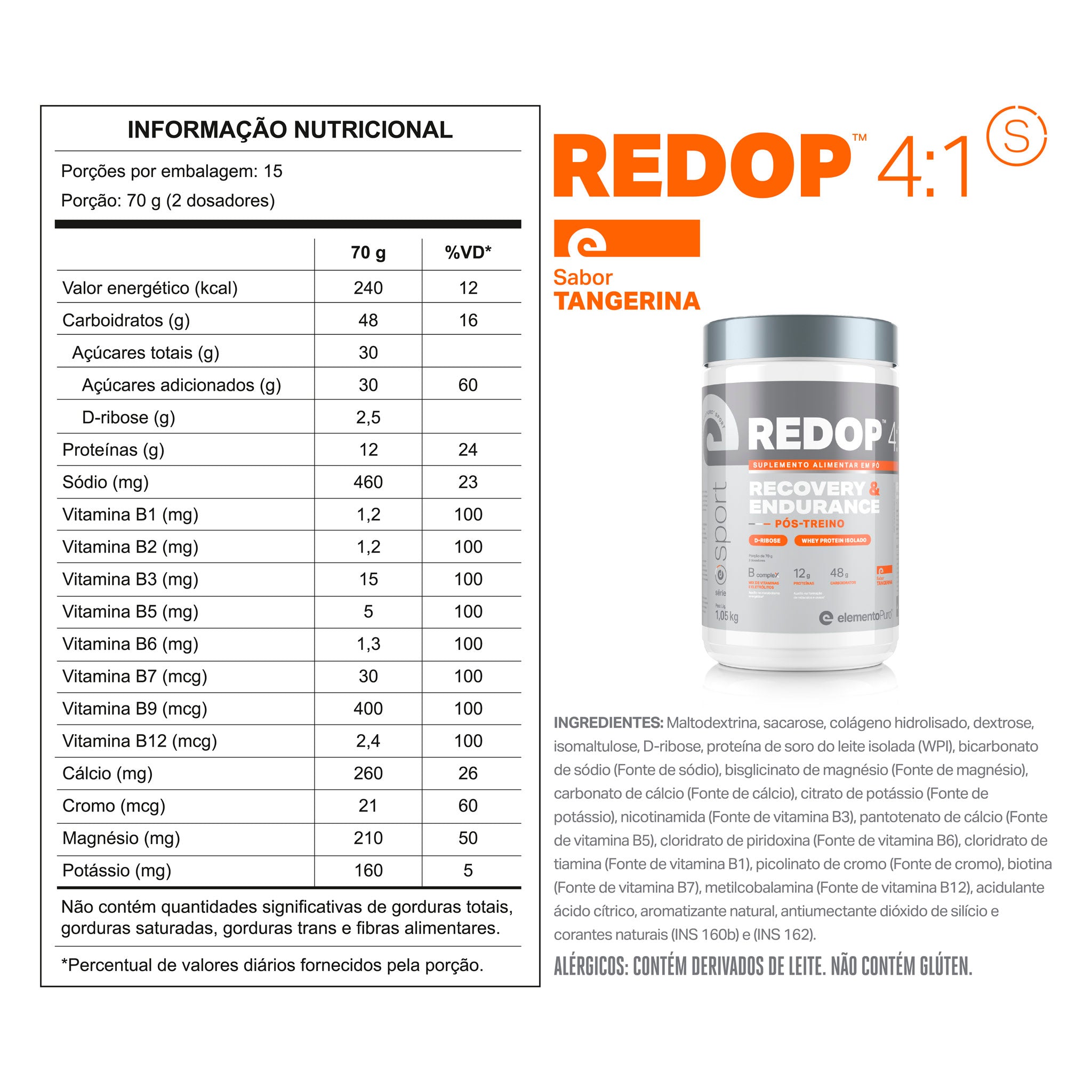 REDOP 4:1 Recovery & Endurance Tangerina 1,05Kg