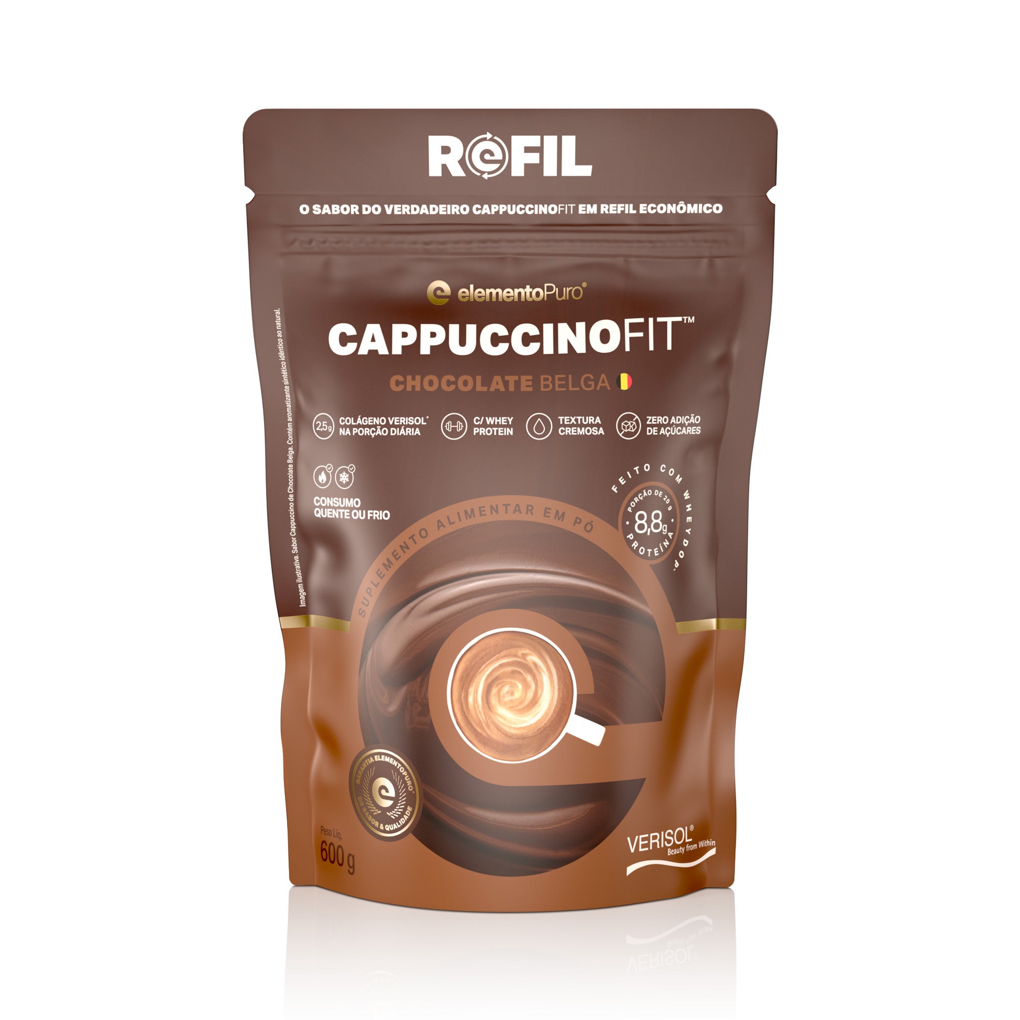 REFIL CAPPUCCINOFIT Chocolate Belga 600g