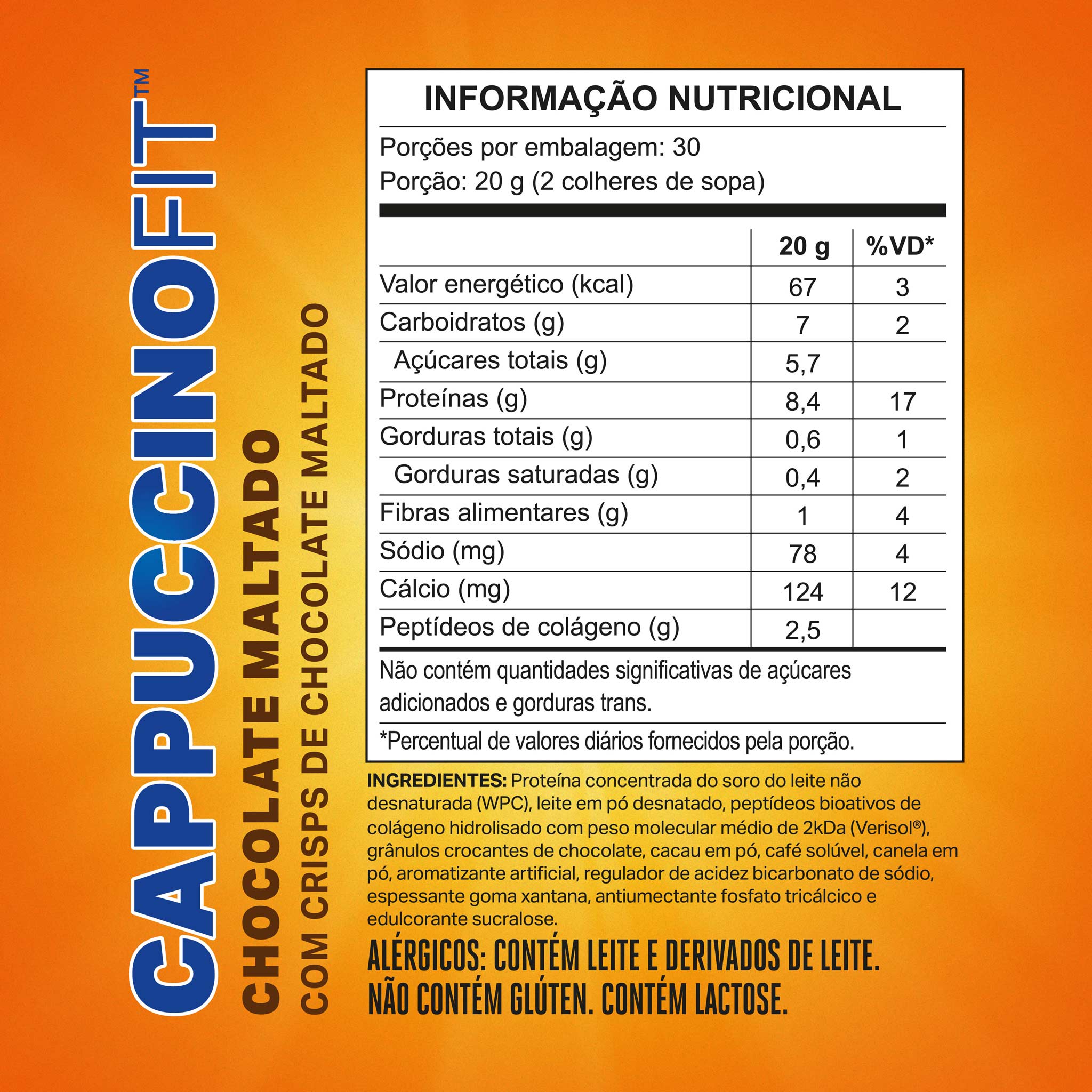 REFIL CAPPUCCINOFIT Chocolate Maltado 600g