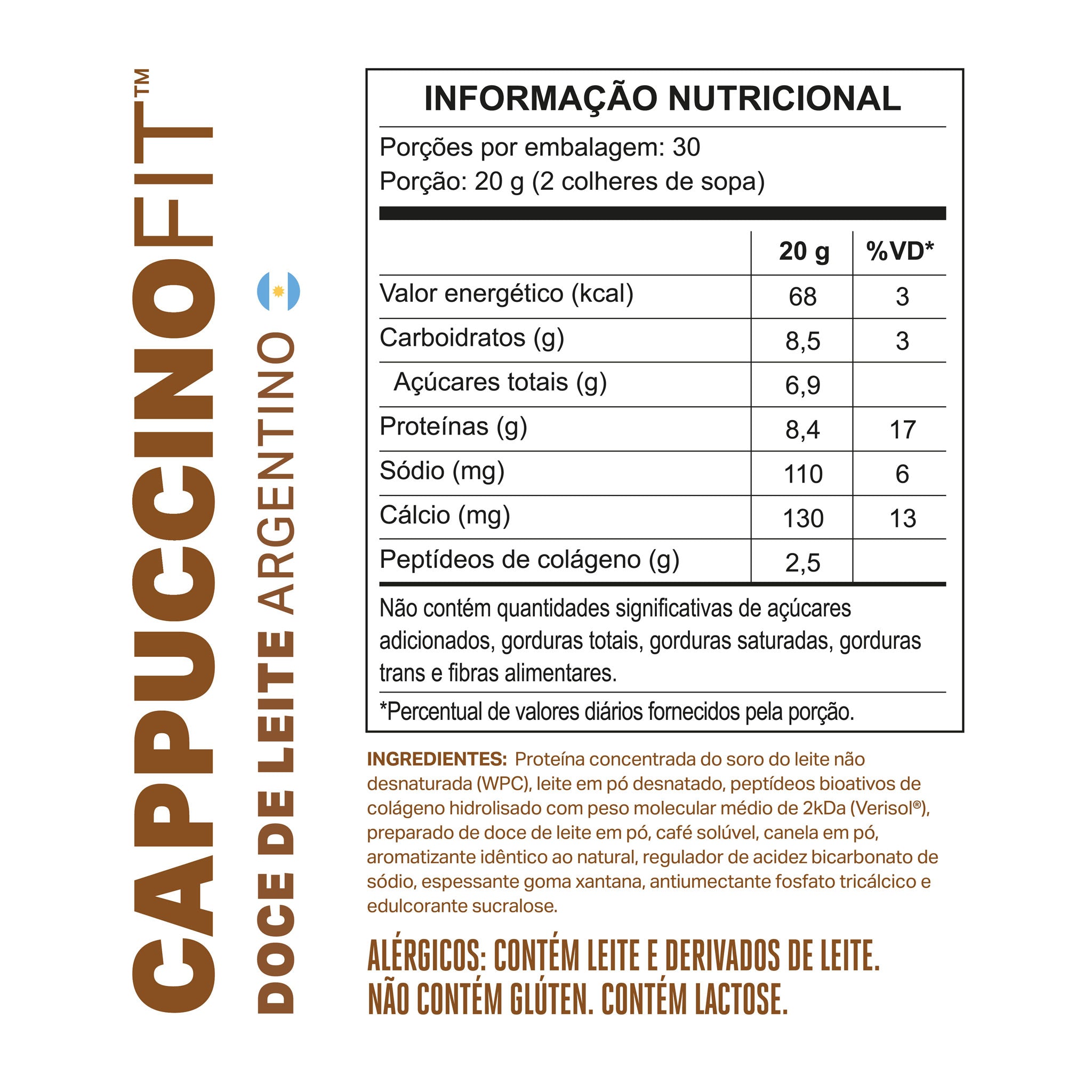 REFIL CAPPUCCINOFIT Doce de Leite Argentino 600g