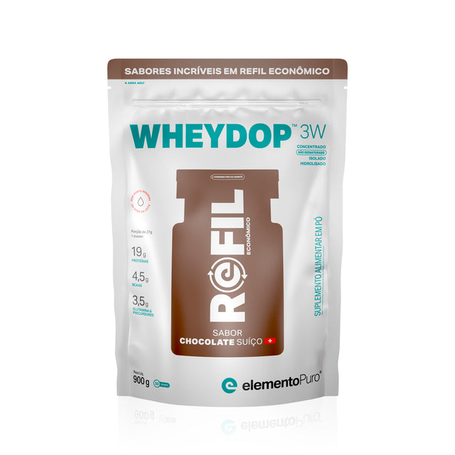 REFIL WHEYDOP 3W Chocolate Suíço 900g