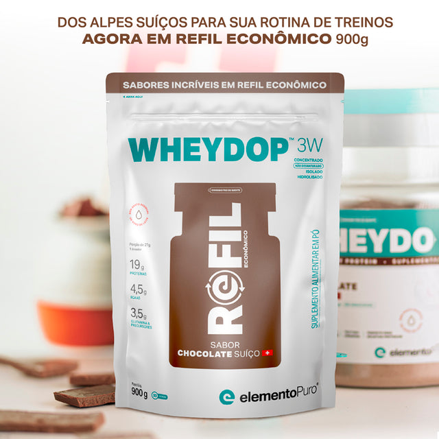 REFIL WHEYDOP 3W Chocolate Suíço 900g