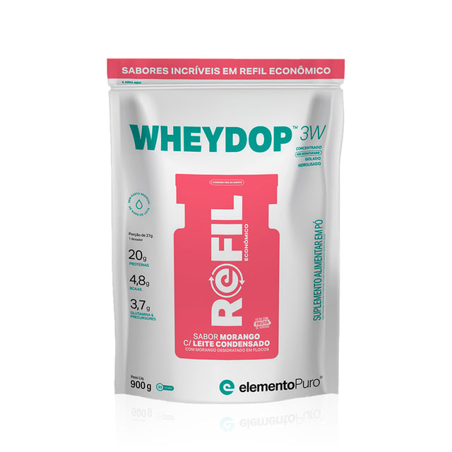 REFIL WHEYDOP 3W Morango com Leite Condensado 900g
